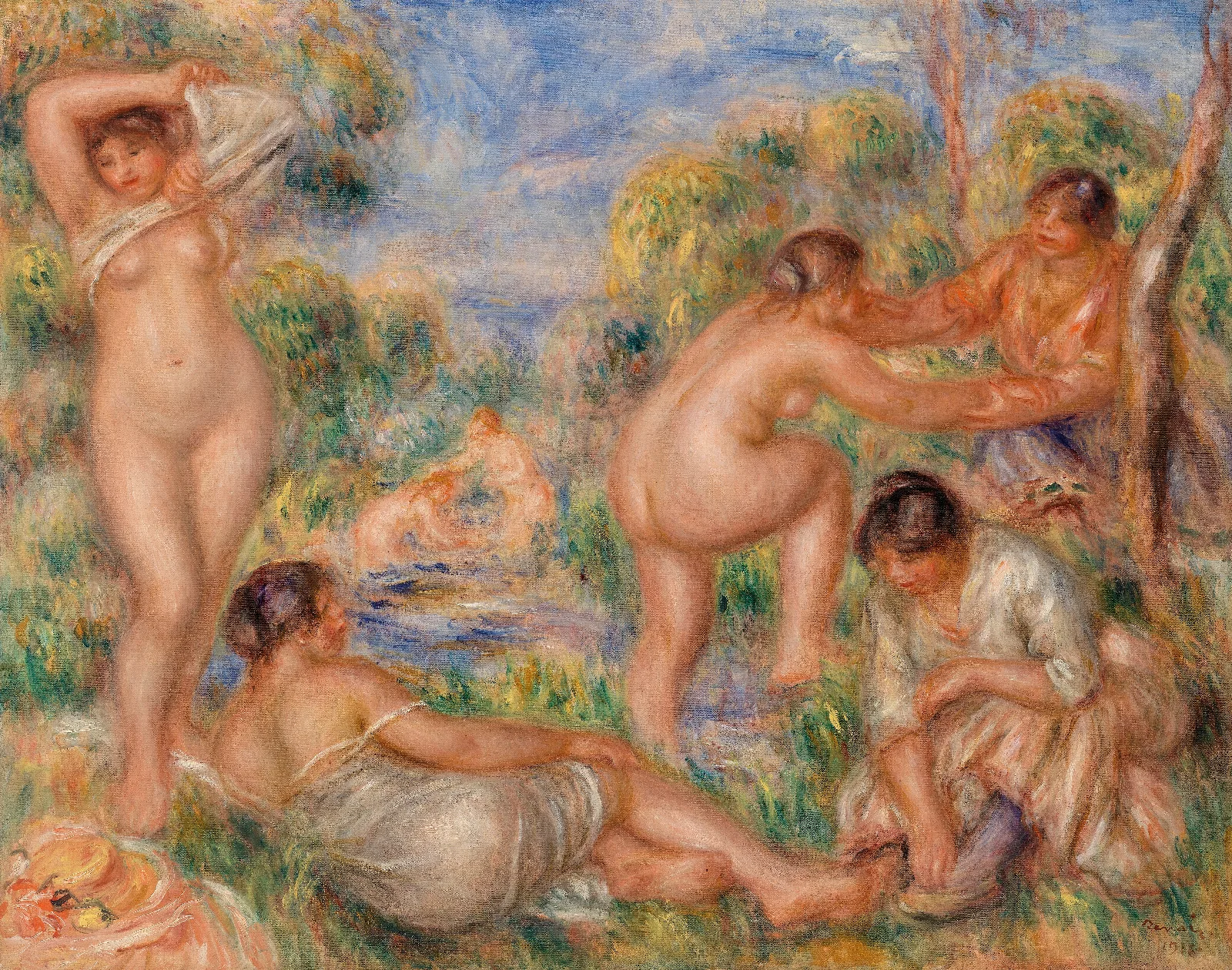 Bathing Group Wall Art by Pierre-Auguste Renoir - Canvas Print