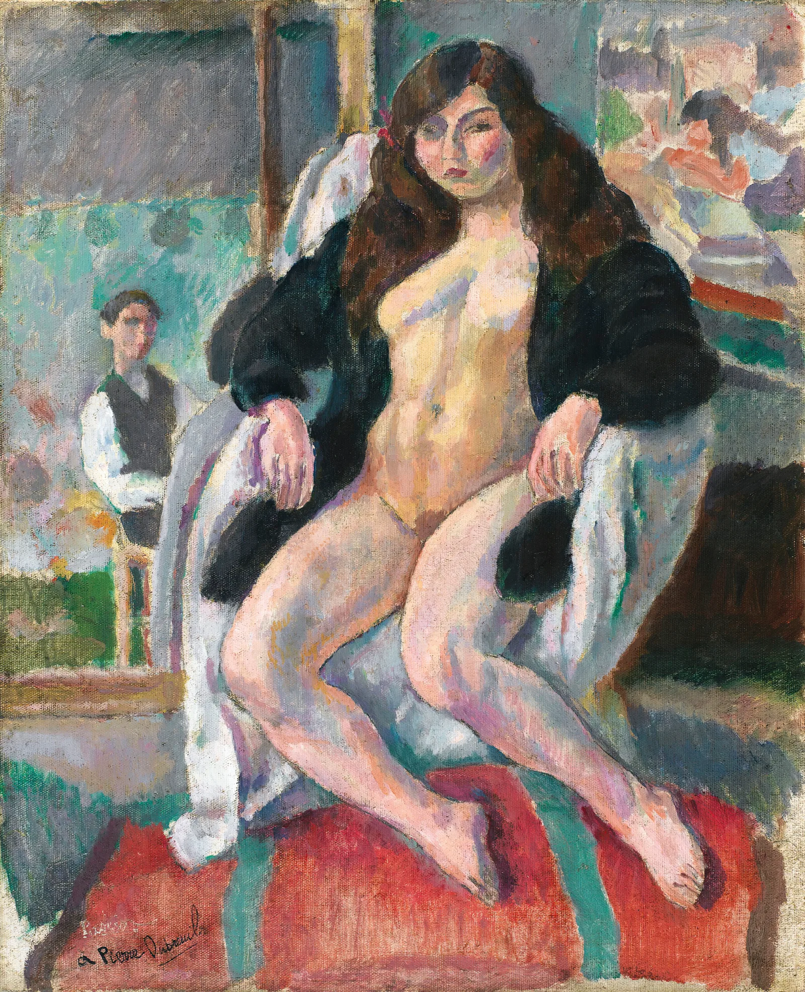 Le Peintre Et Son Modele Wall Art by Jules Pascin - Canvas Print