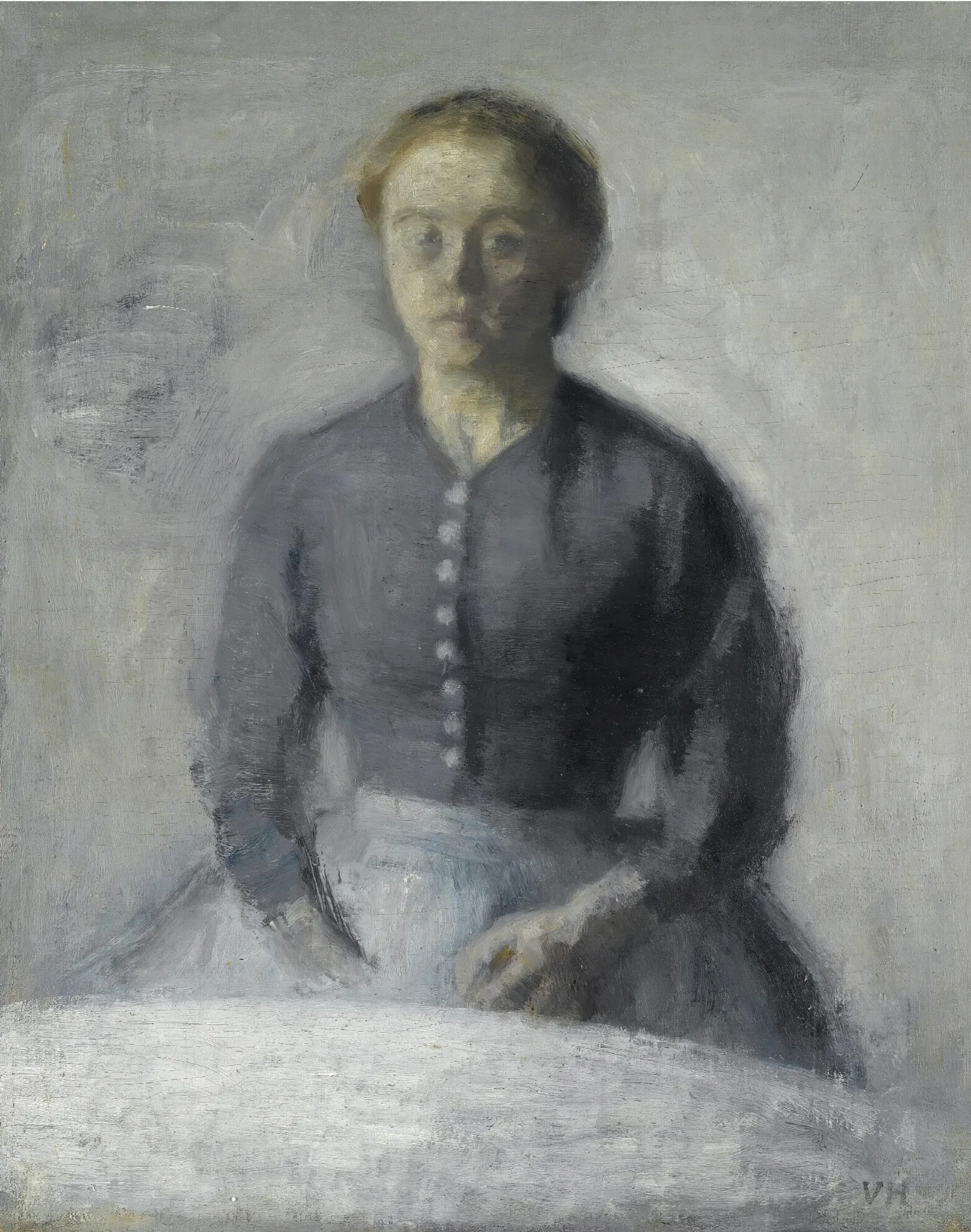 Portraet Af Ida Portrait Of Ida Wall Art by Vilhelm Hammershøi - Canvas Print