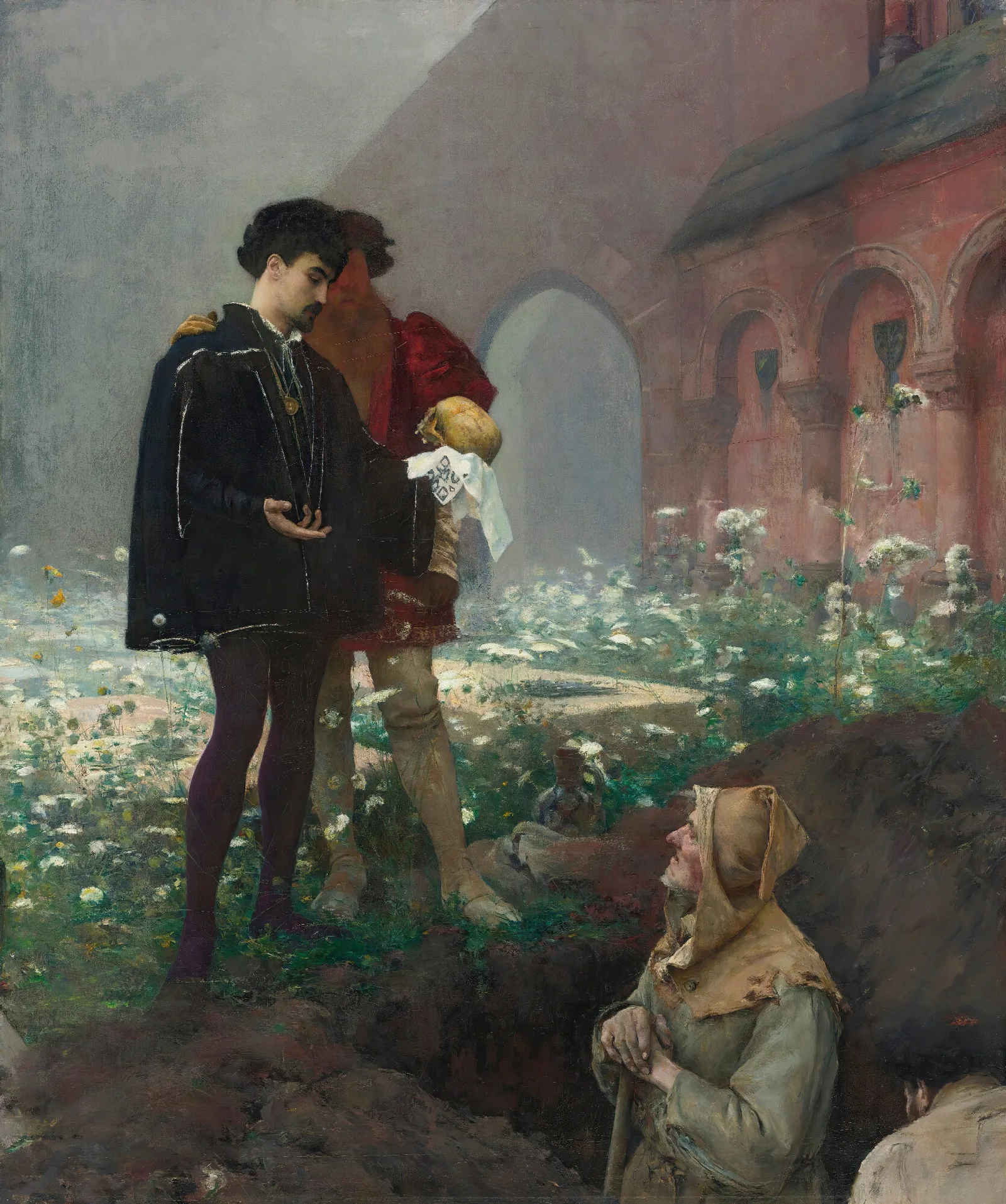 Hamlet Et Les Fossoyeurs Wall Art by Pascal-Adolphe-Jean Dagnan-Bouveret - Canvas Print
