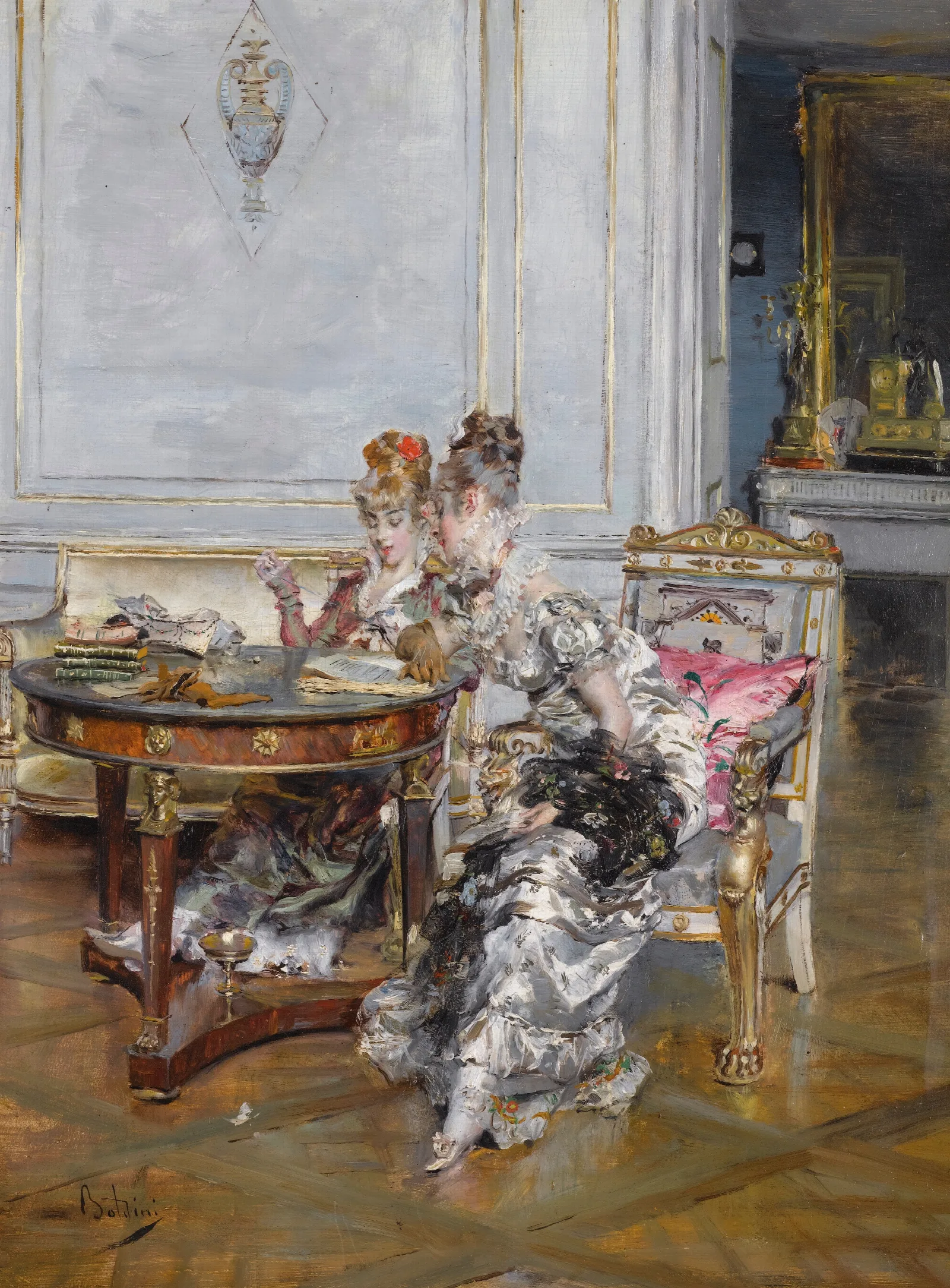 Confidences 2 Wall Art by Giovanni Boldini - Canvas Print