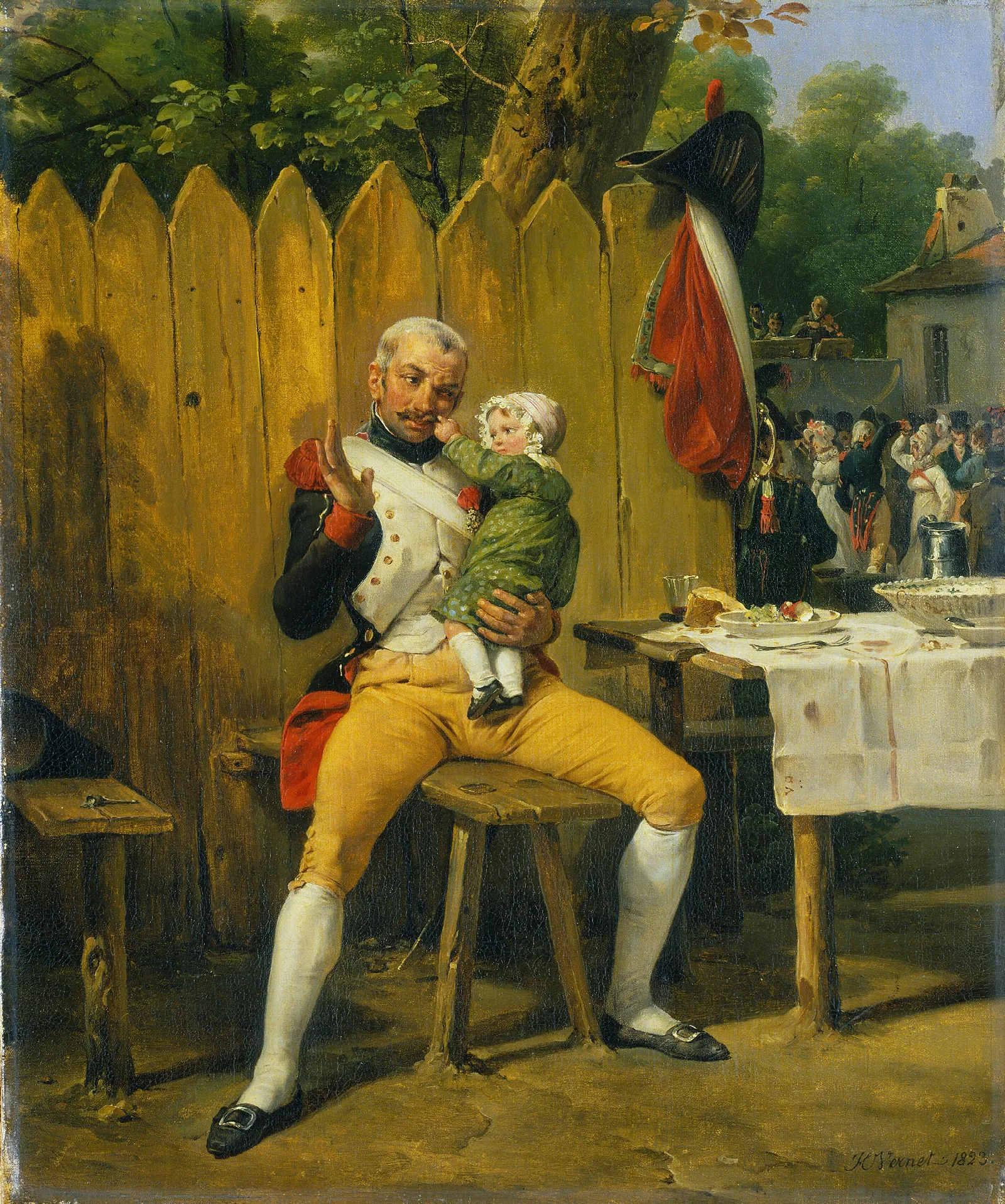 The Veteran At Home Wall Art by Horace Vernet - Canvas Print