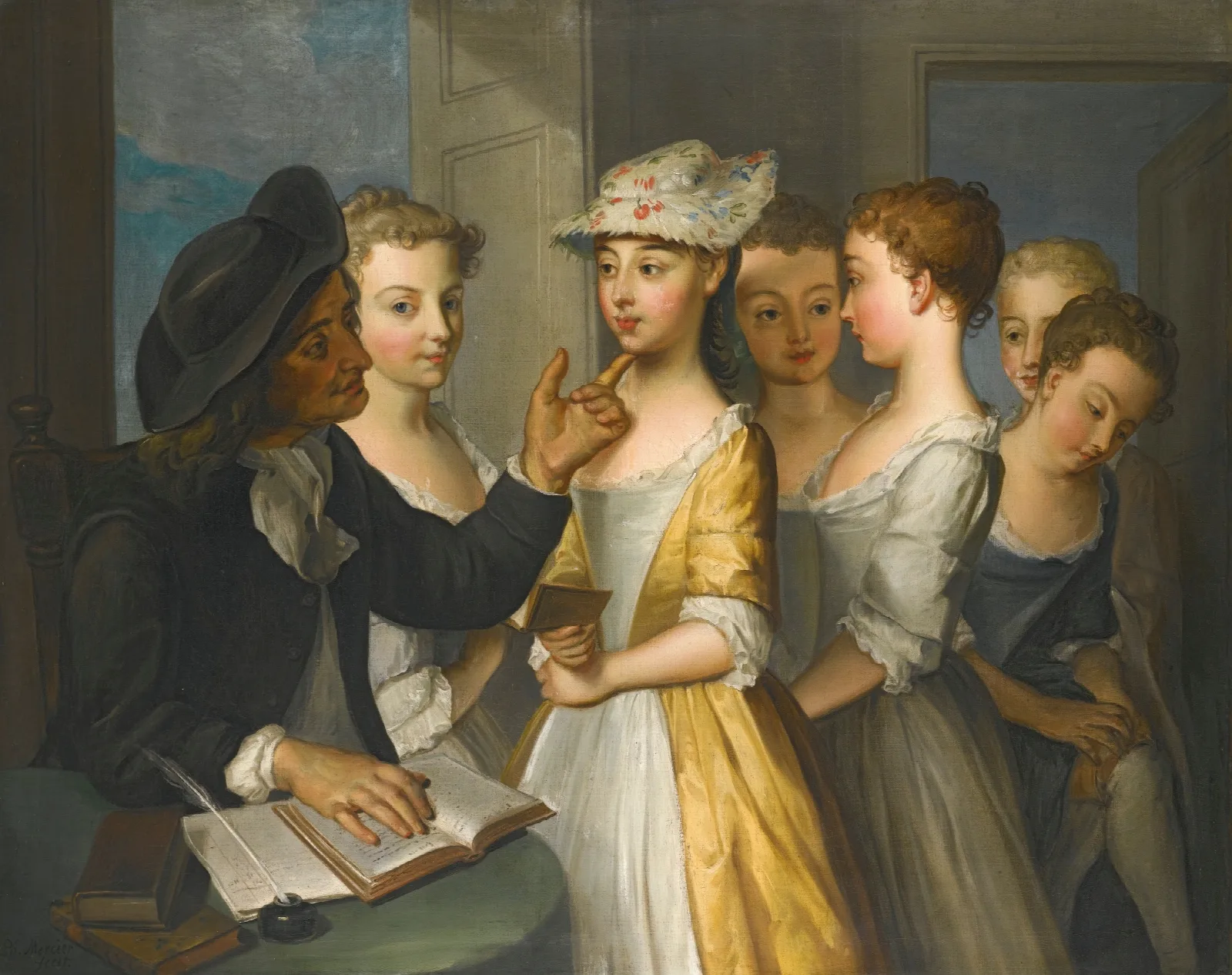 School For Girls Wall Art by Philippe Mercier - Canvas Print