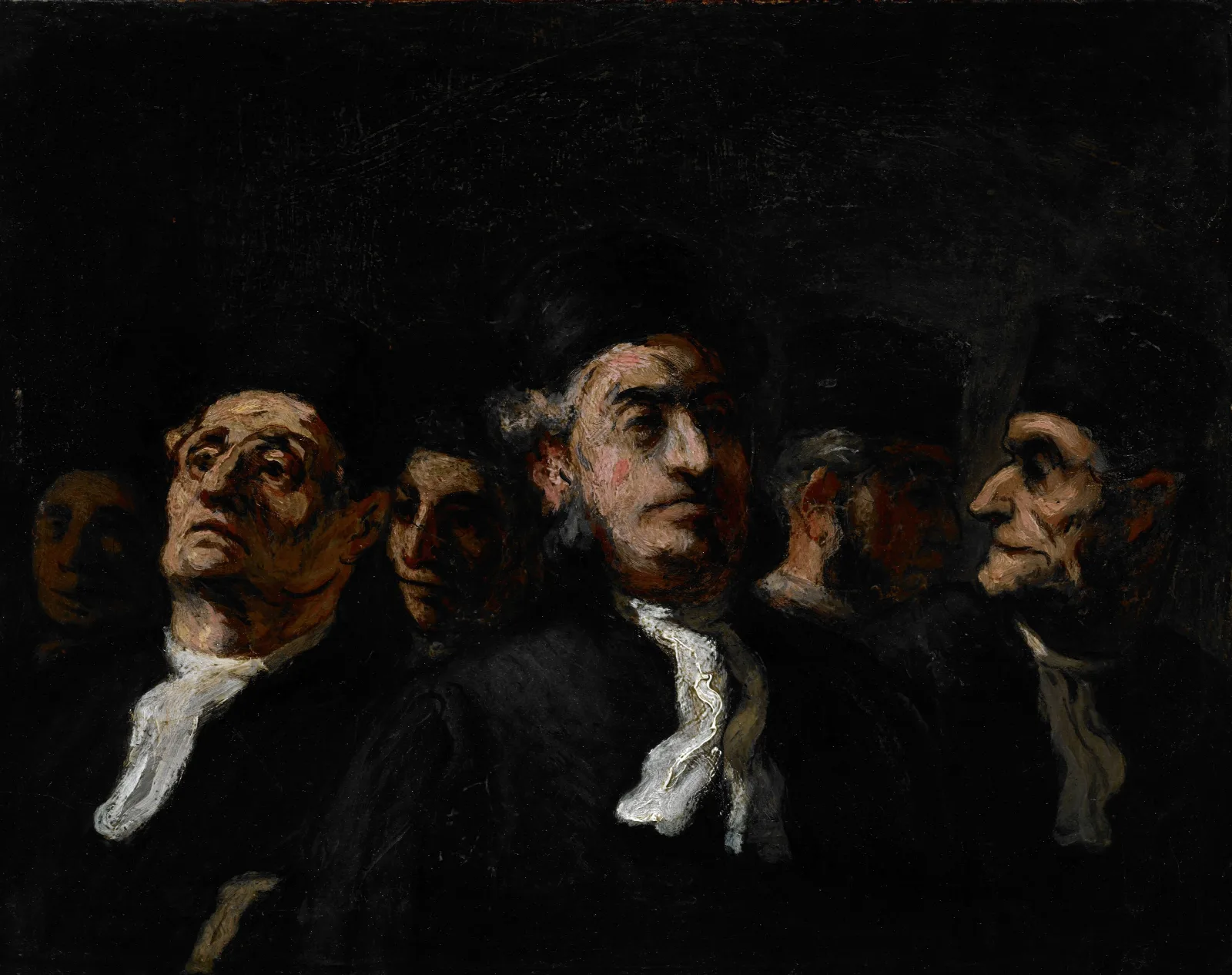 A Meeting Of Lawyers Wall Art by Honoré Daumier - Canvas Print