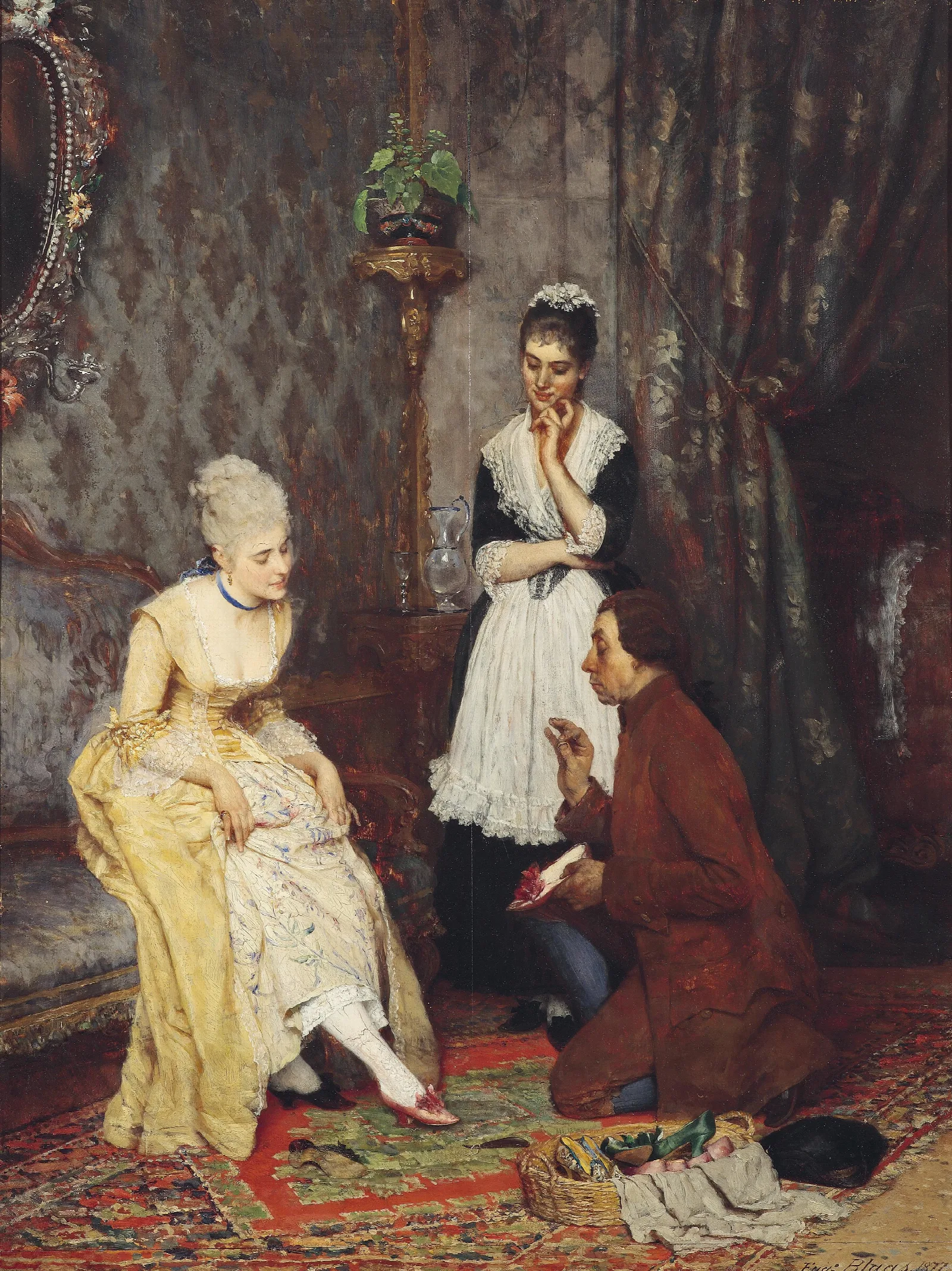 Der Perfekte Schuh Wall Art by Eugen von Blaas - Canvas Print