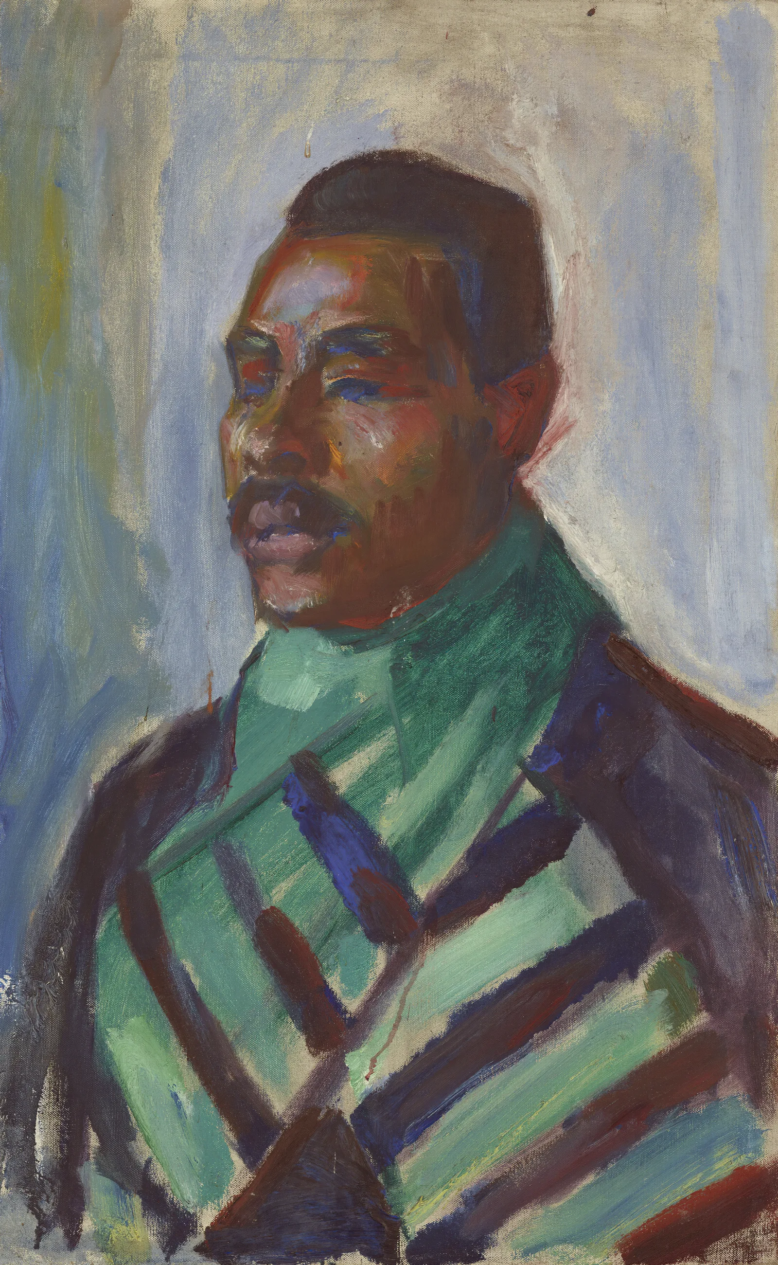 African With Green Scarf Wall Art by Edvard Munch - Canvas Print