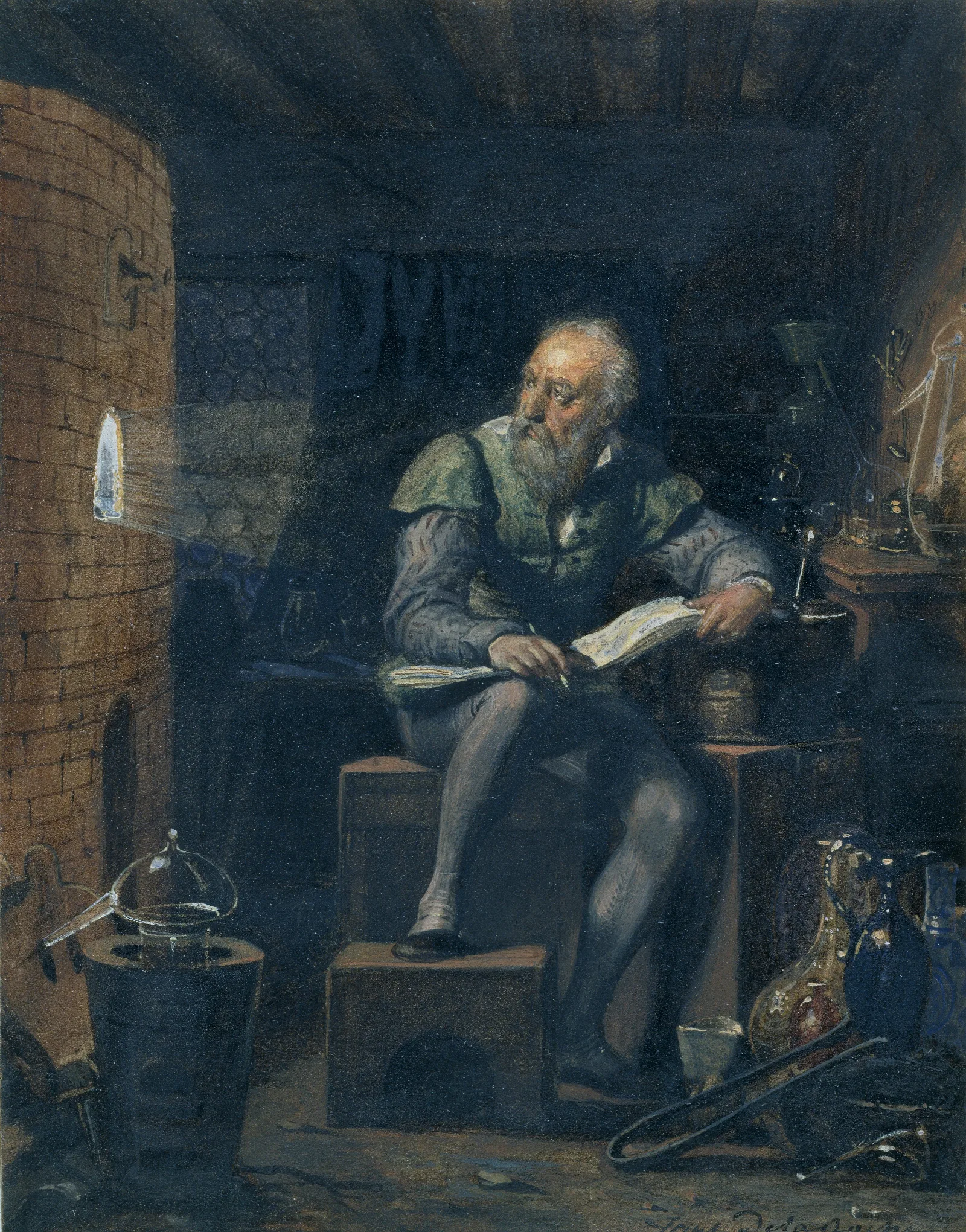 Palissy In His Workshop Wall Art by Paul Delaroche - Canvas Print
