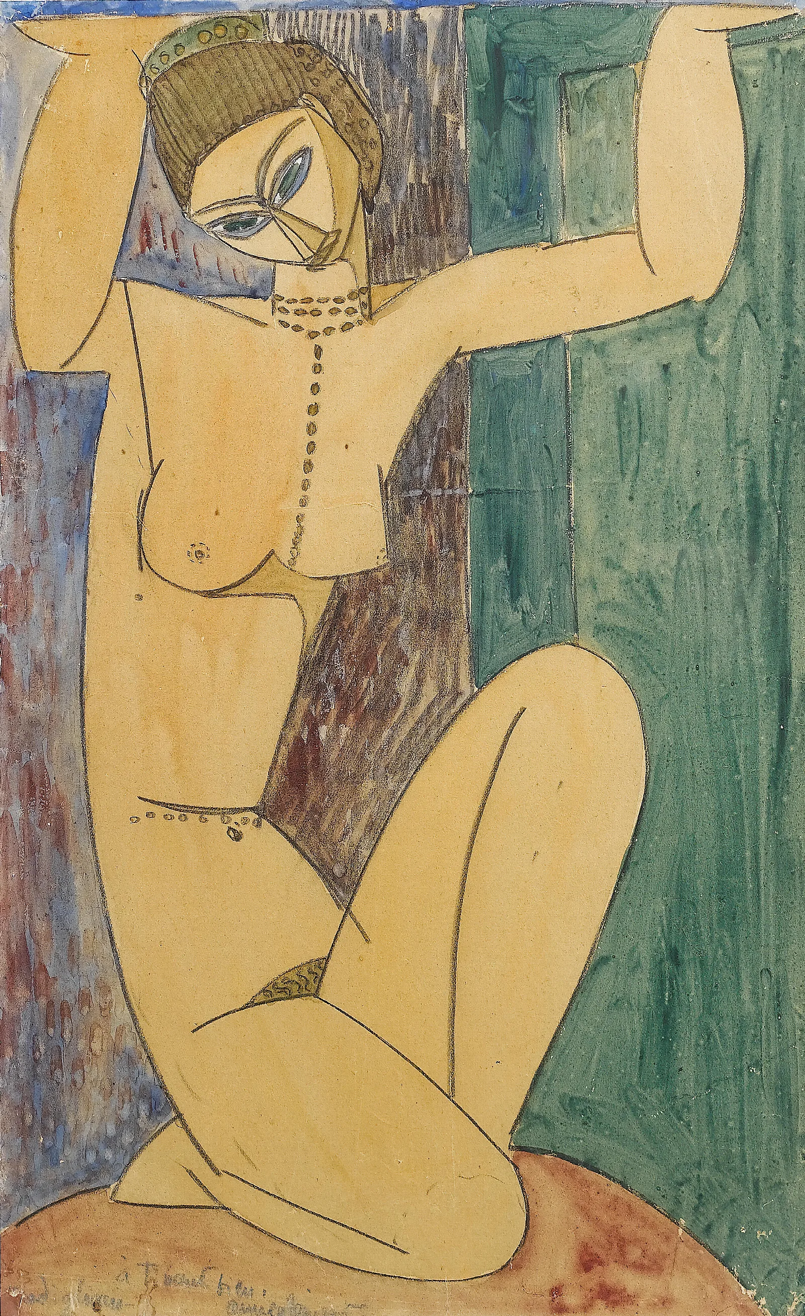 Cariatide Wall Art by Amedeo Modigliani - Canvas Print