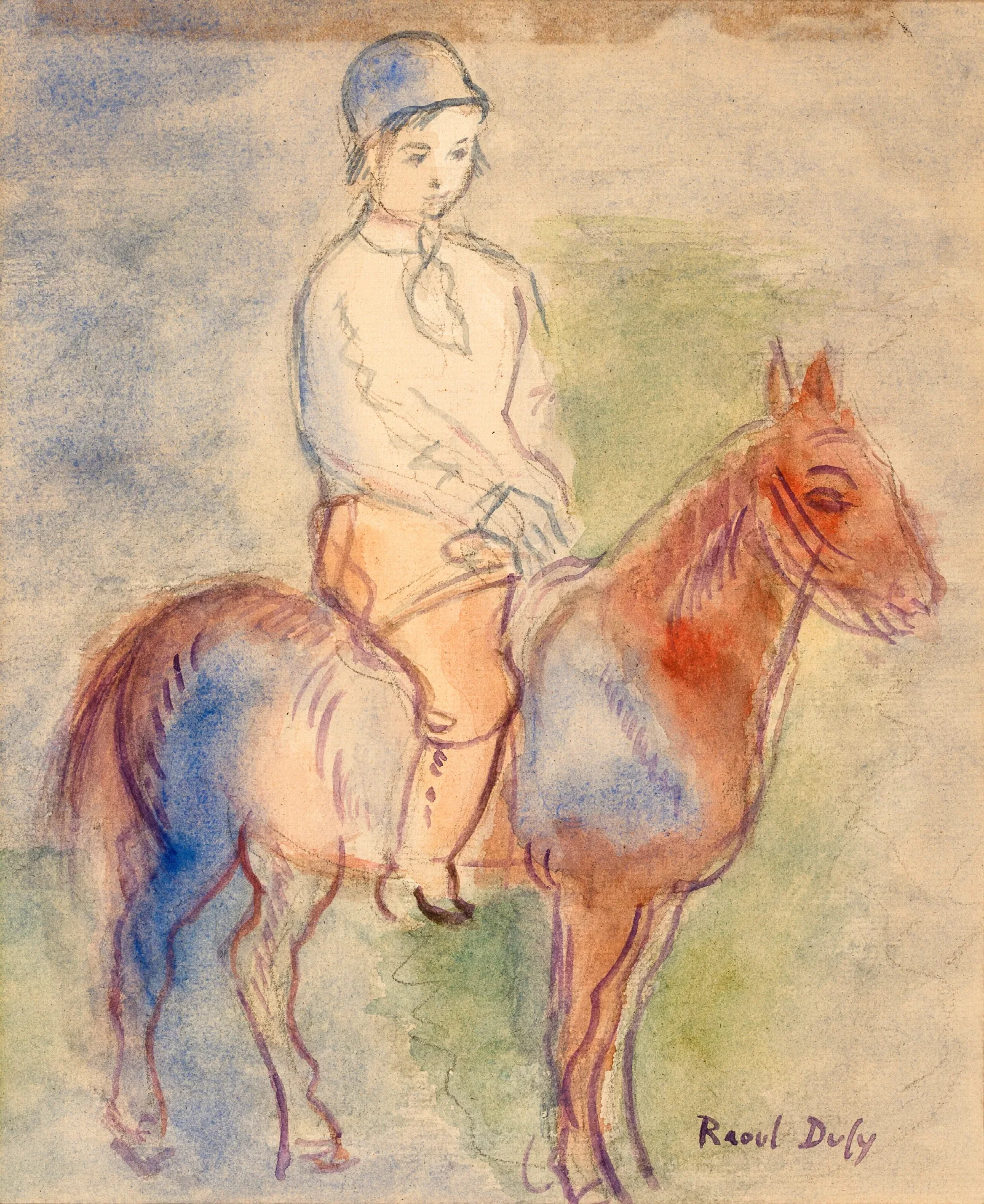 Enfant A Chevaux Wall Art by Raoul Dufy - Canvas Print