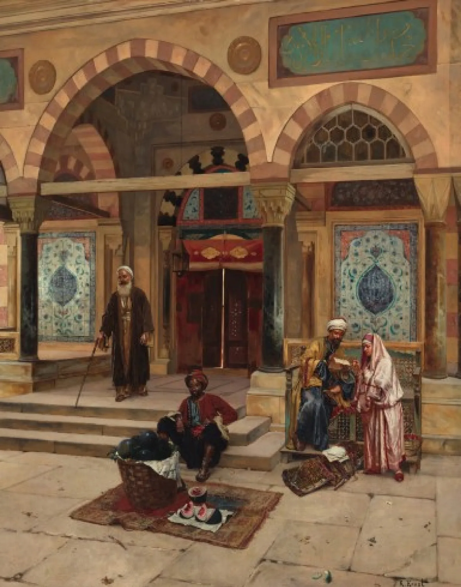 Outside The Mosque 2 Wall Art by Rudolf Ernst - Canvas Print