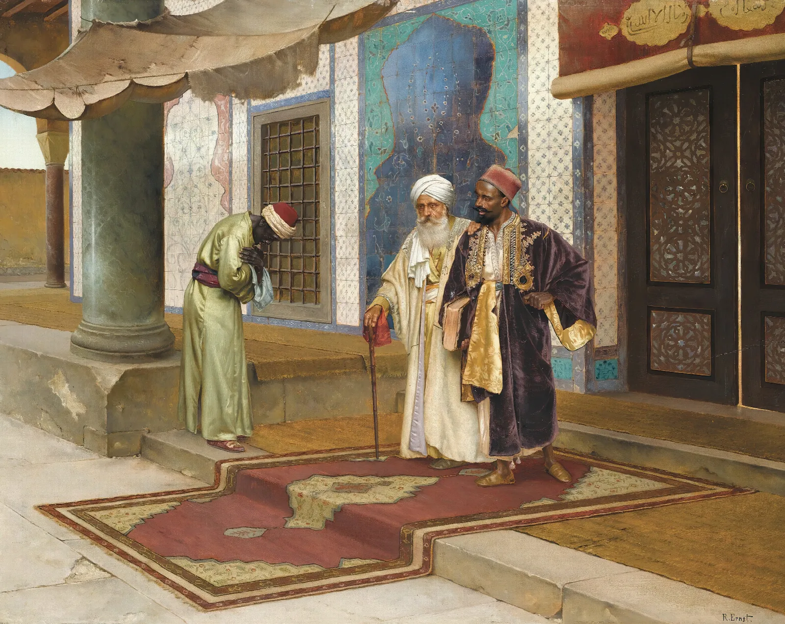 Leaving The Mosque Wall Art by Rudolf Ernst - Canvas Print