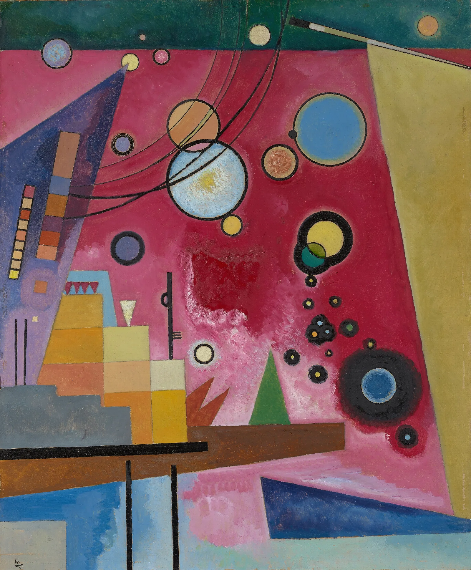 Heavy Red Wall Art by Wassily Kandinsky - Canvas Print