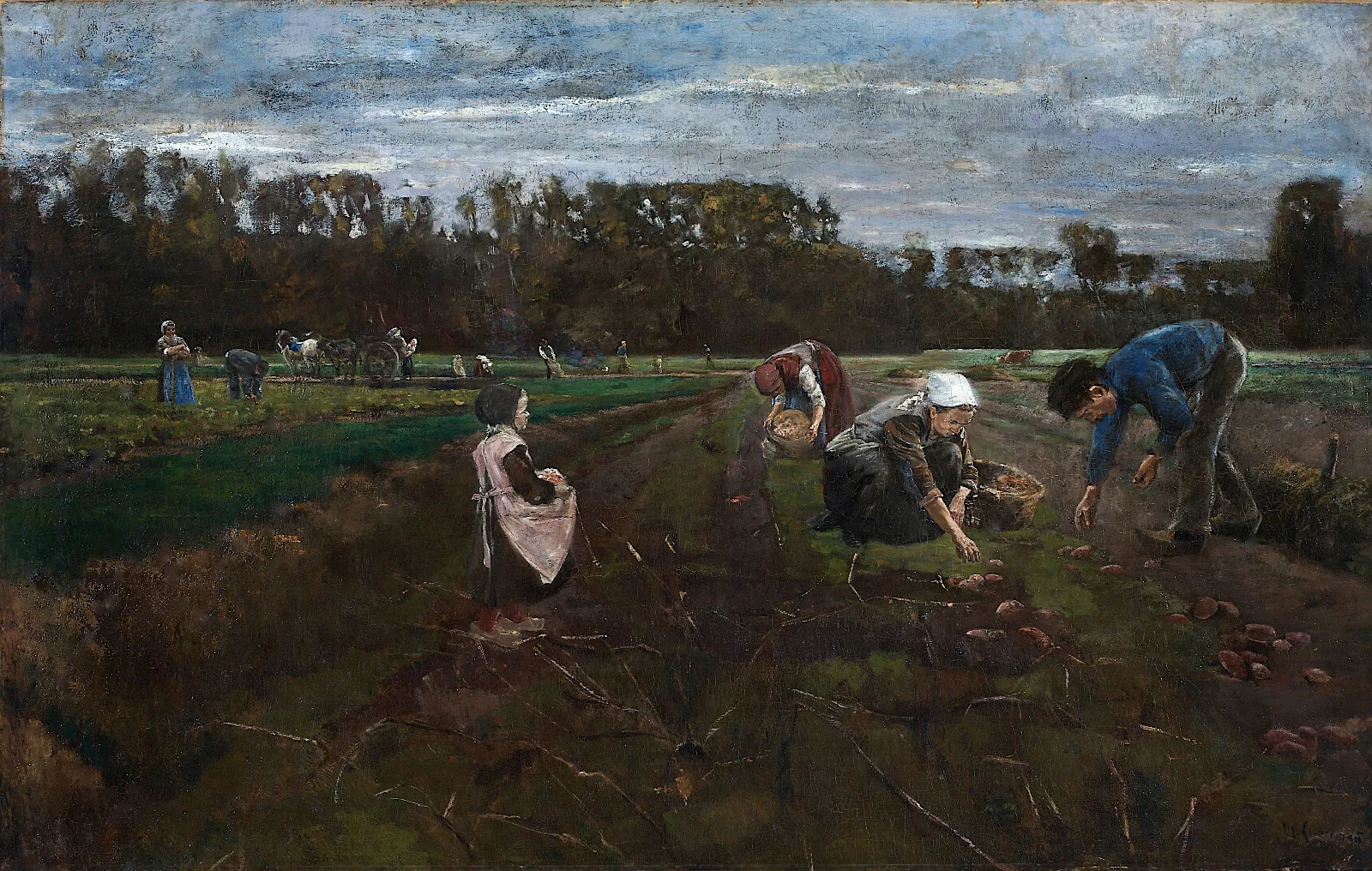 Potato Harvest 2 Wall Art by Max Liebermann - Canvas Print