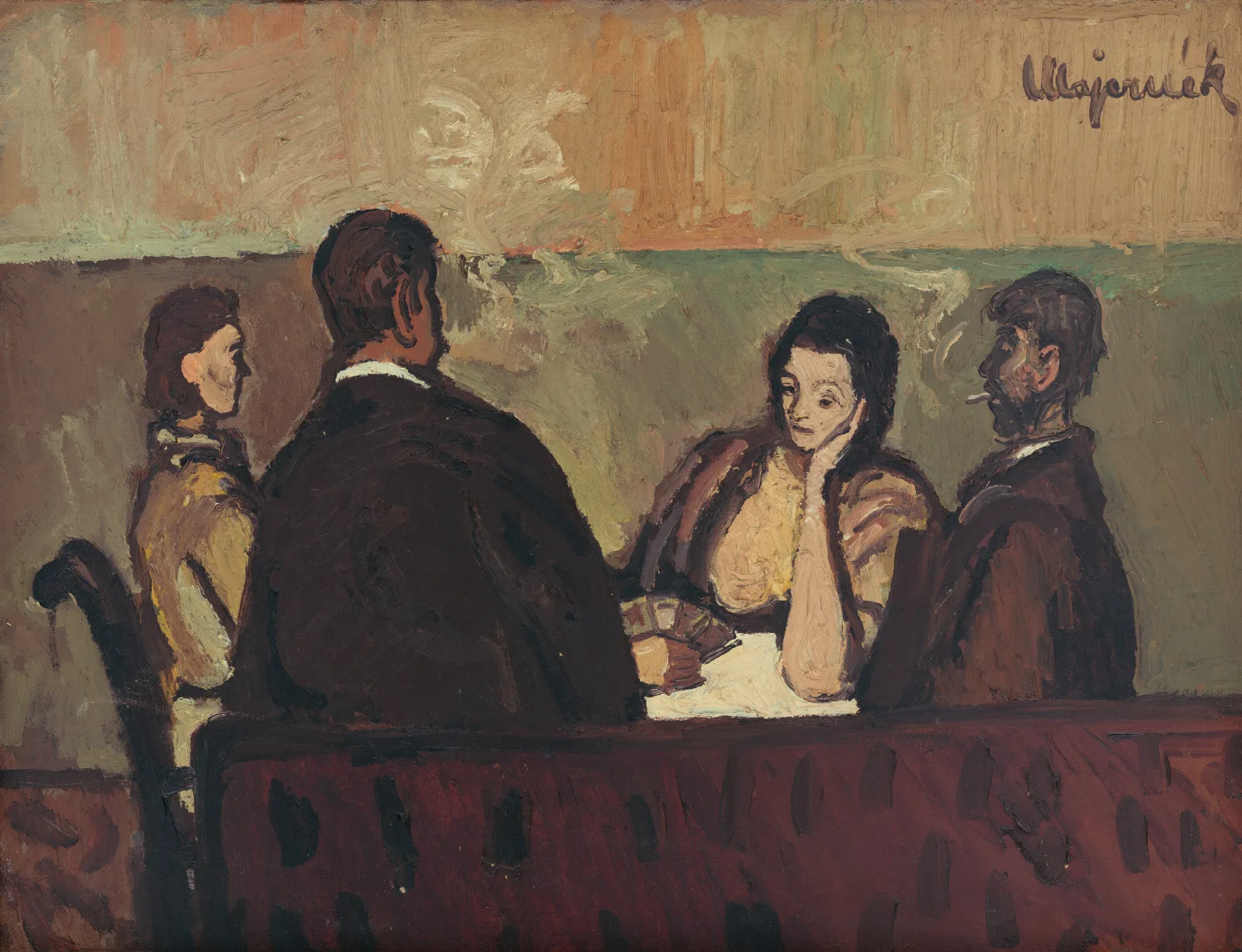 Card Players 5 Wall Art by Cyprián Majerník - Canvas Print