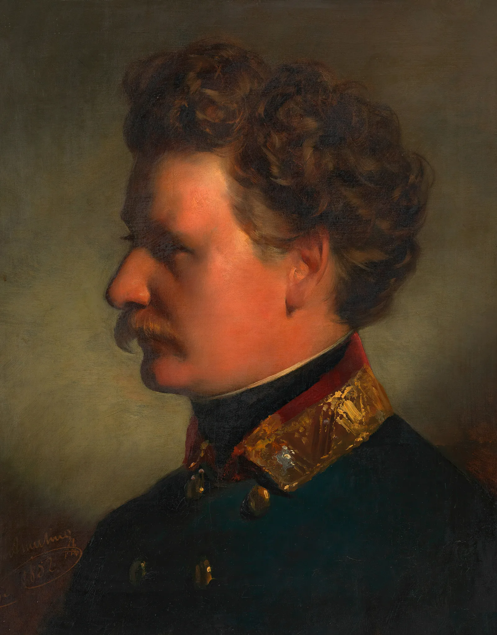 Joseph Georg Amerling Als Major Bruder Des Kunstlers Wall Art by Friedrich von Amerling - Canvas Print