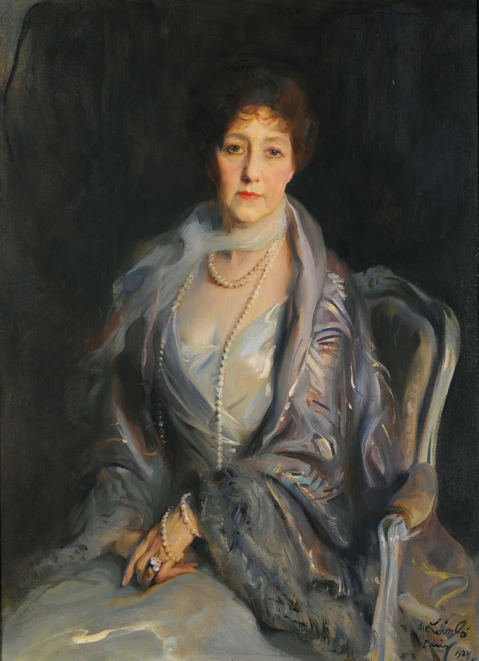 Portrait Of A Lady 92 Wall Art by Philip Alexius de László - Canvas Print
