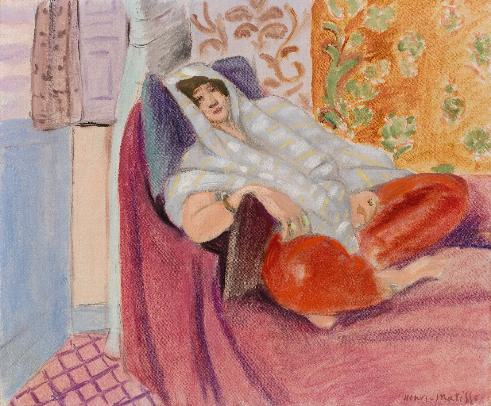 Woman Reclining Wall Art by Henri Matisse - Canvas Print