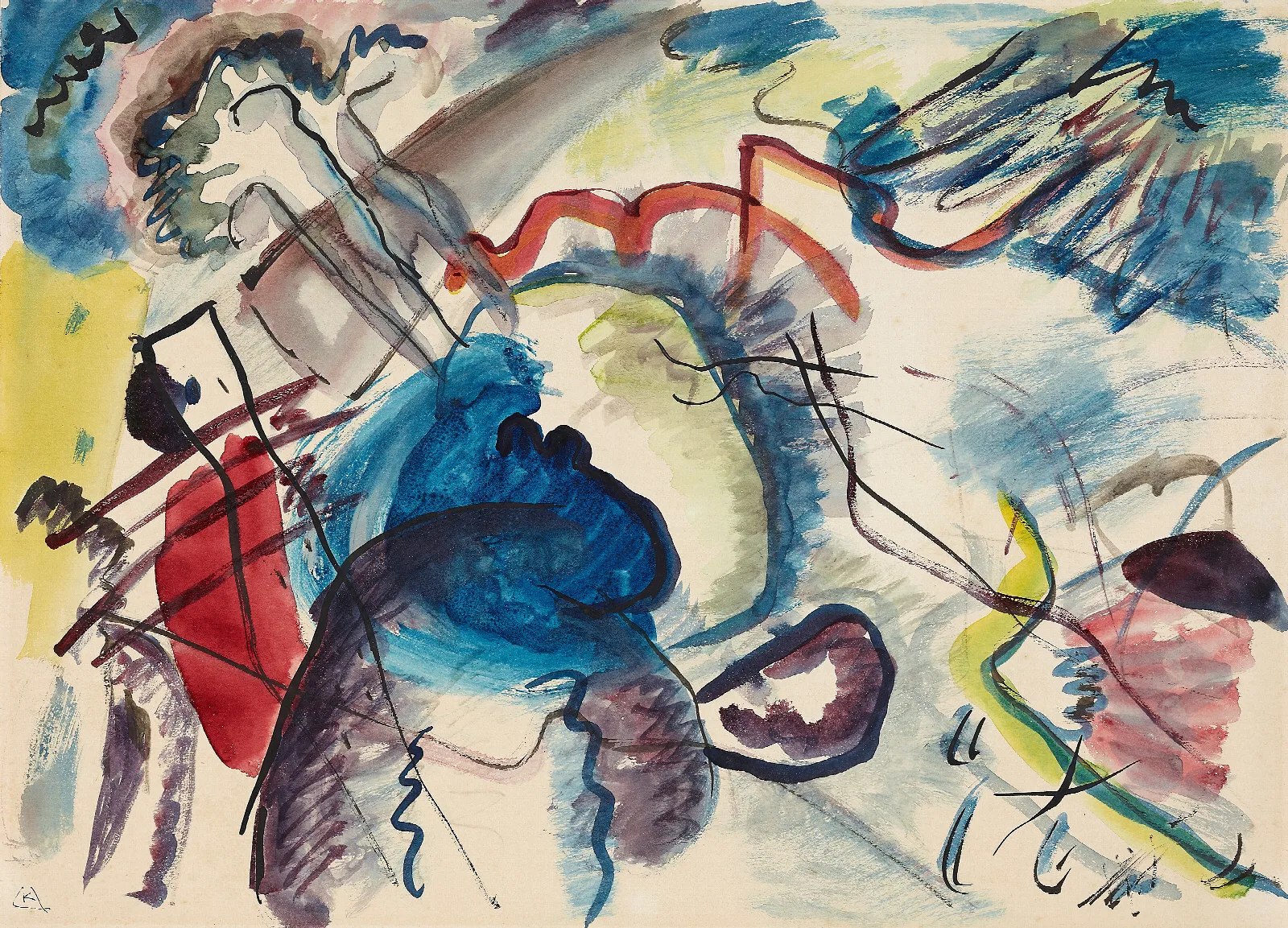 Draft For Picture With A White Border I Wall Art by Wassily Kandinsky - Canvas Print