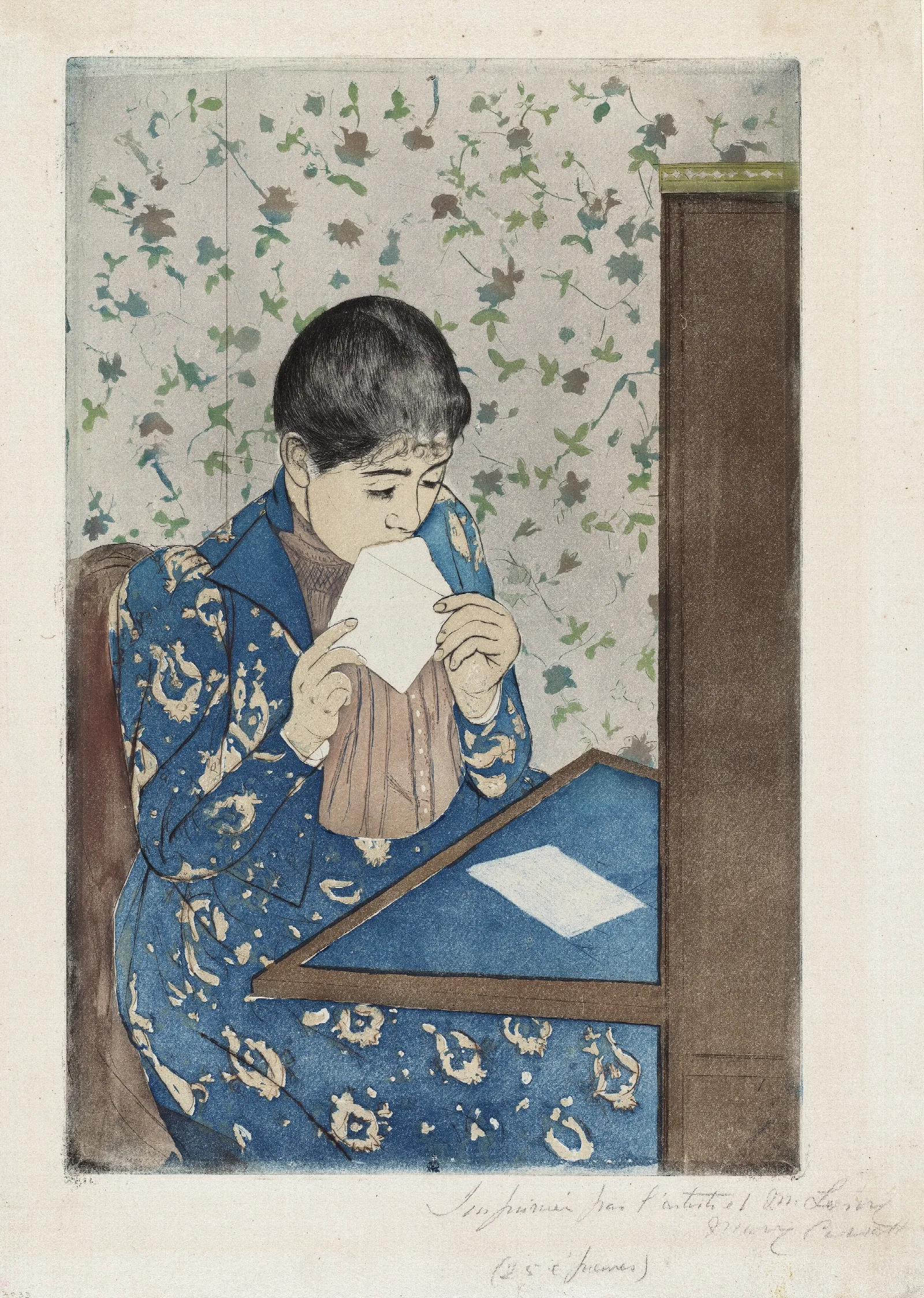 The Letter 3 Wall Art by Mary Cassatt - Canvas Print
