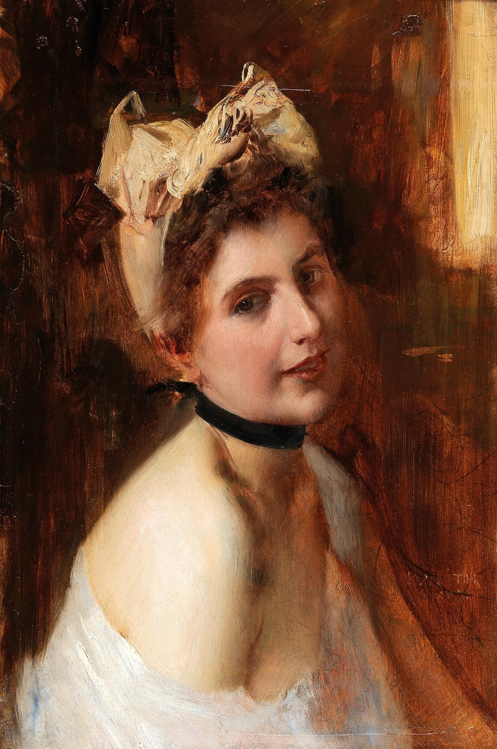 Viennese Girl Wall Art by Eduard Veith - Canvas Print