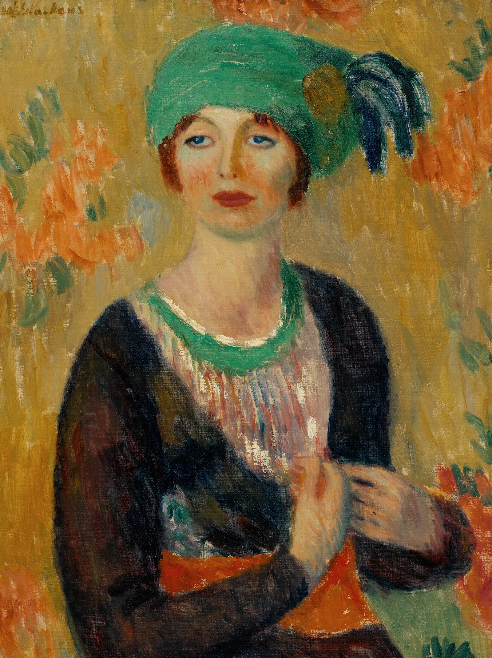 Girl In Green Turban Wall Art by William James Glackens - Canvas Print