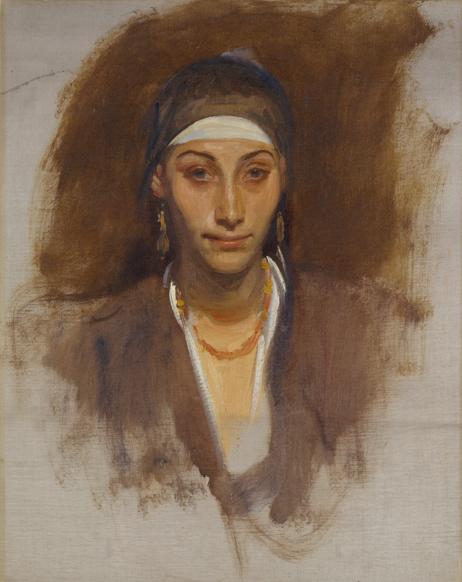 Egyptian Woman With Earrings Wall Art by John Singer Sargent - Canvas Print