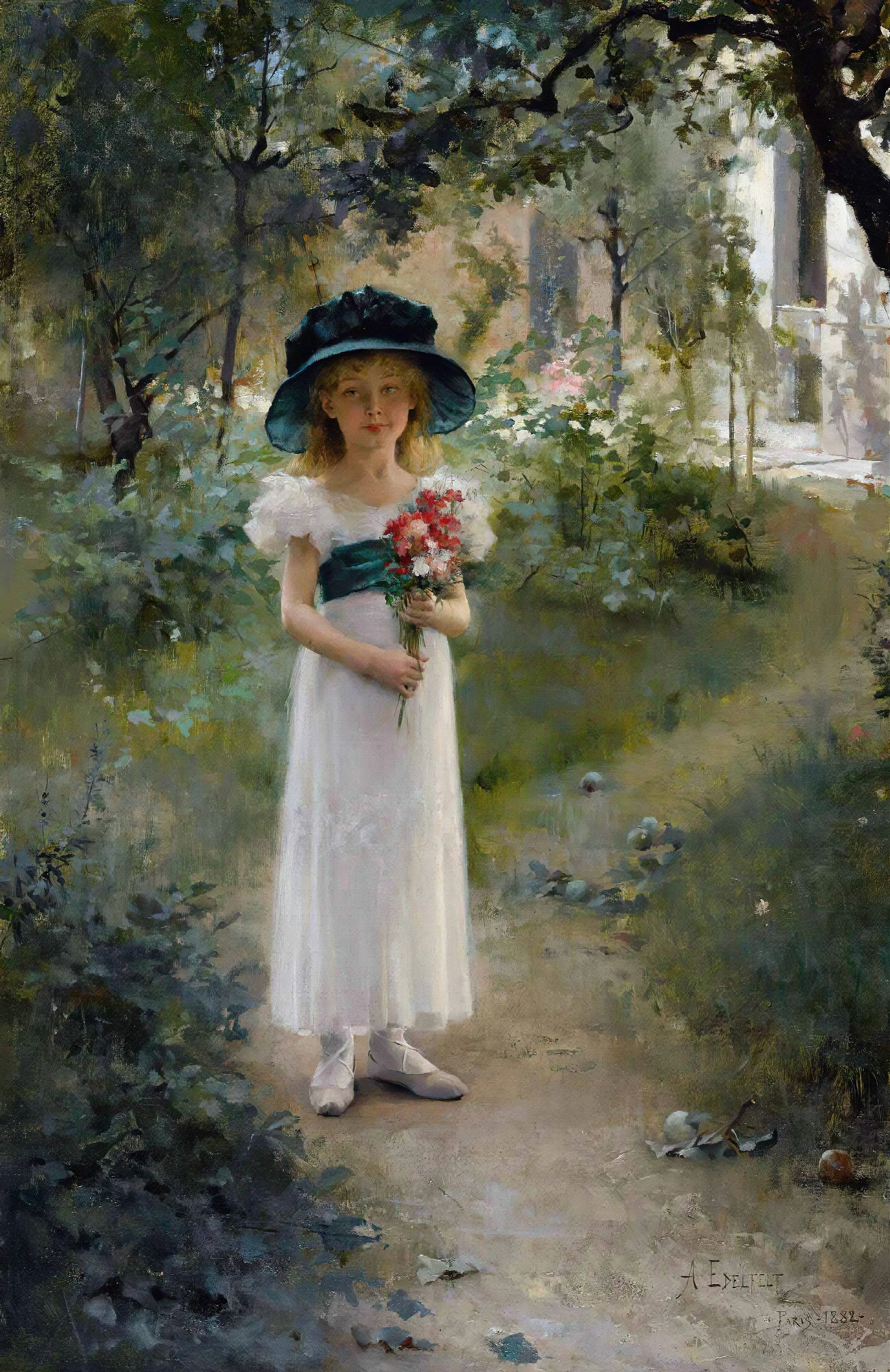 Au Jardin Wall Art by Albert Edelfelt - Canvas Print