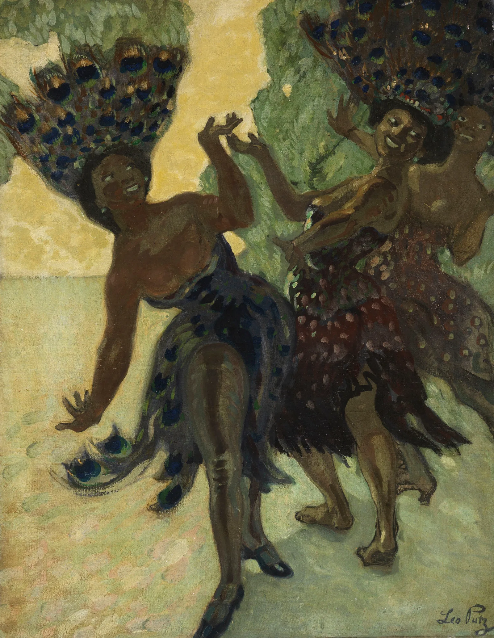 Tanzende Negerinnen Wall Art by Leo Putz - Canvas Print