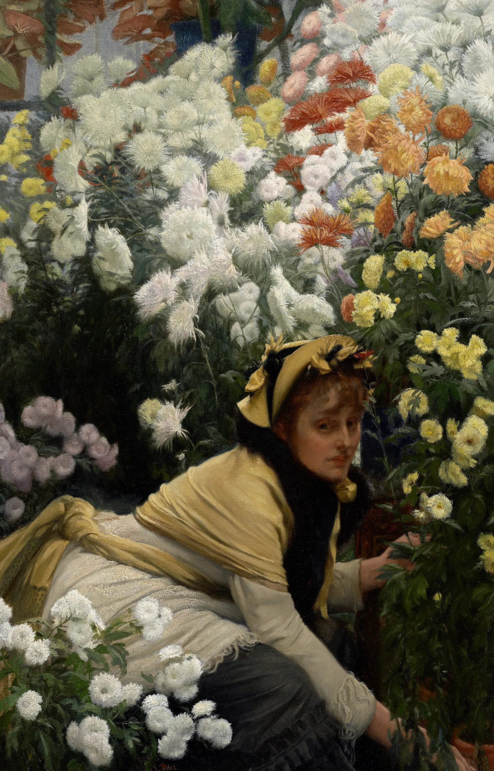 Chrysanthemums Wall Art by James Tissot - Canvas Print