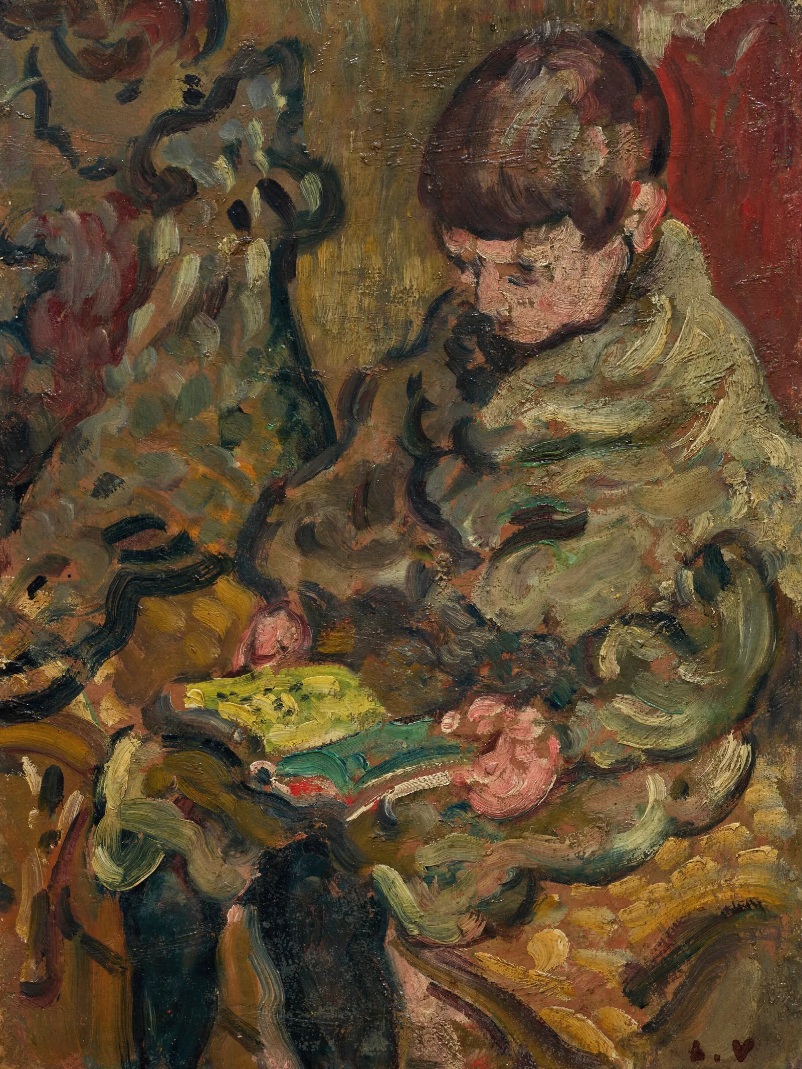 Garcon Lisant Wall Art by Louis Valtat - Canvas Print