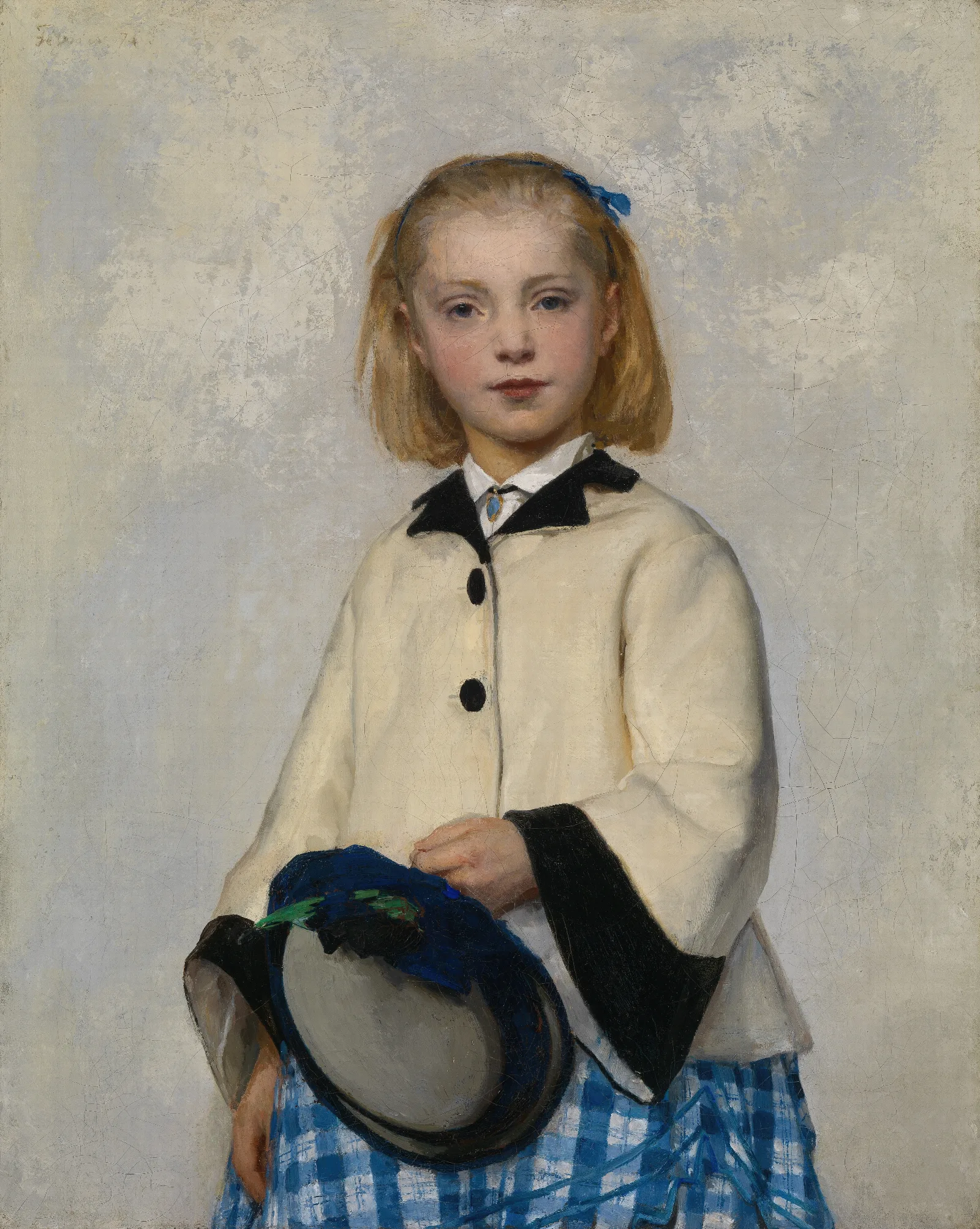 The Artists Daughter Louise Wall Art by Albert Anker - Canvas Print