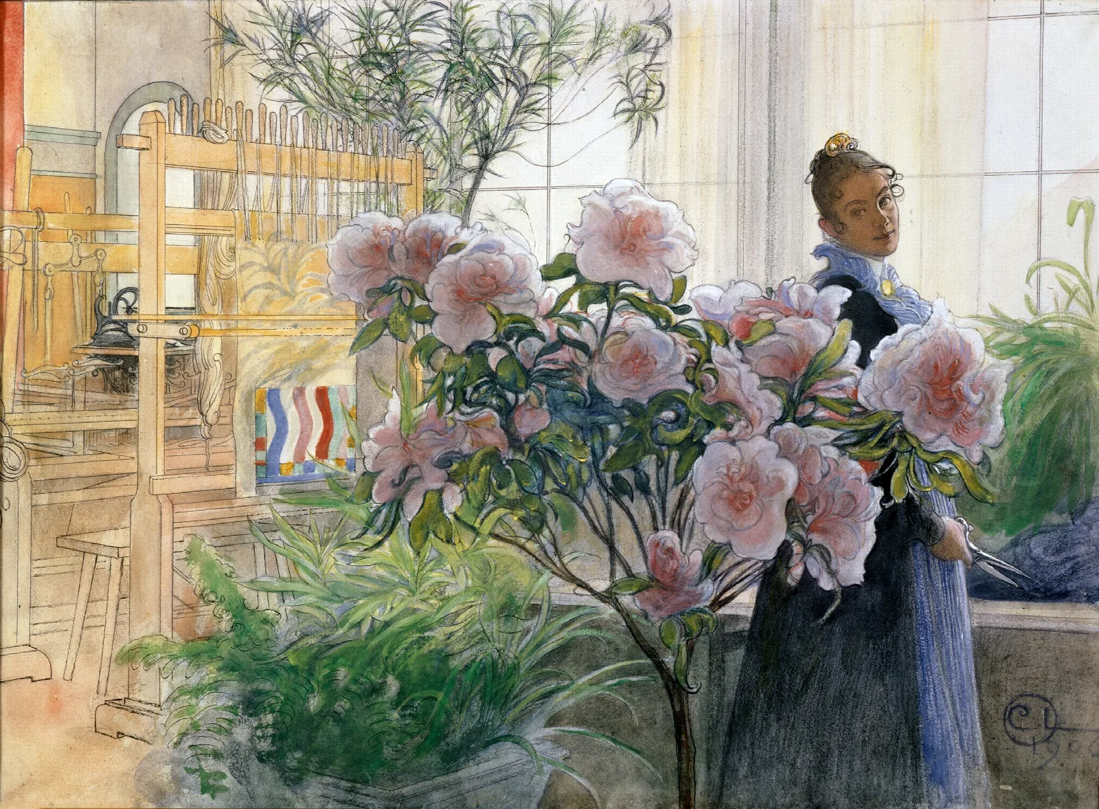 Azalea Wall Art by Carl Larsson - Canvas Print
