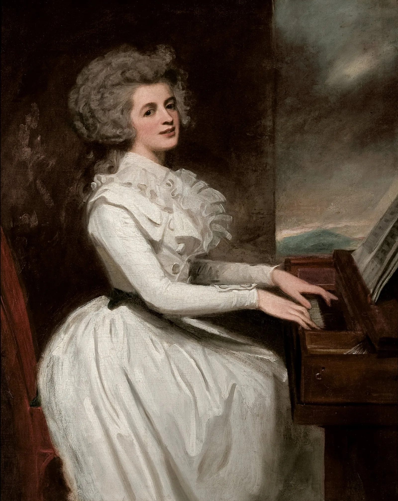 Charlotte Mrs Thomas Raikes Wall Art by George Romney - Canvas Print
