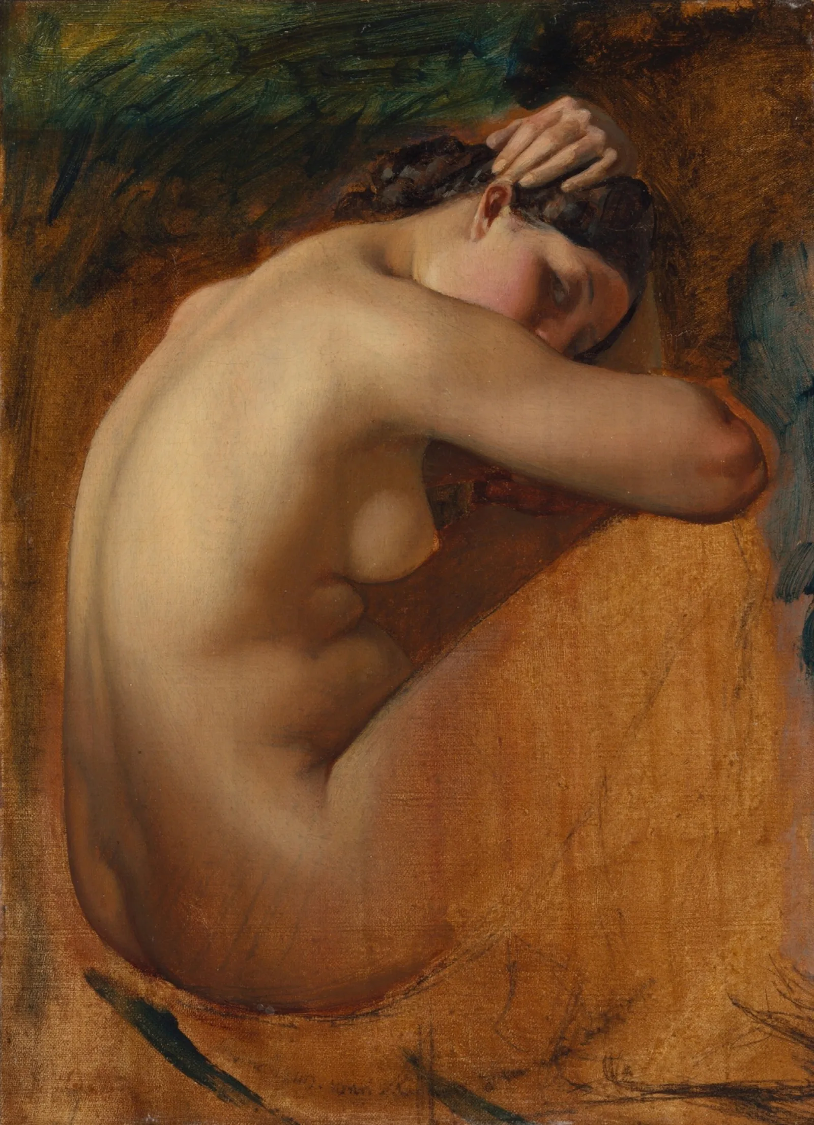Study Of A Female Nude 6 Wall Art by Henri Lehmann - Canvas Print