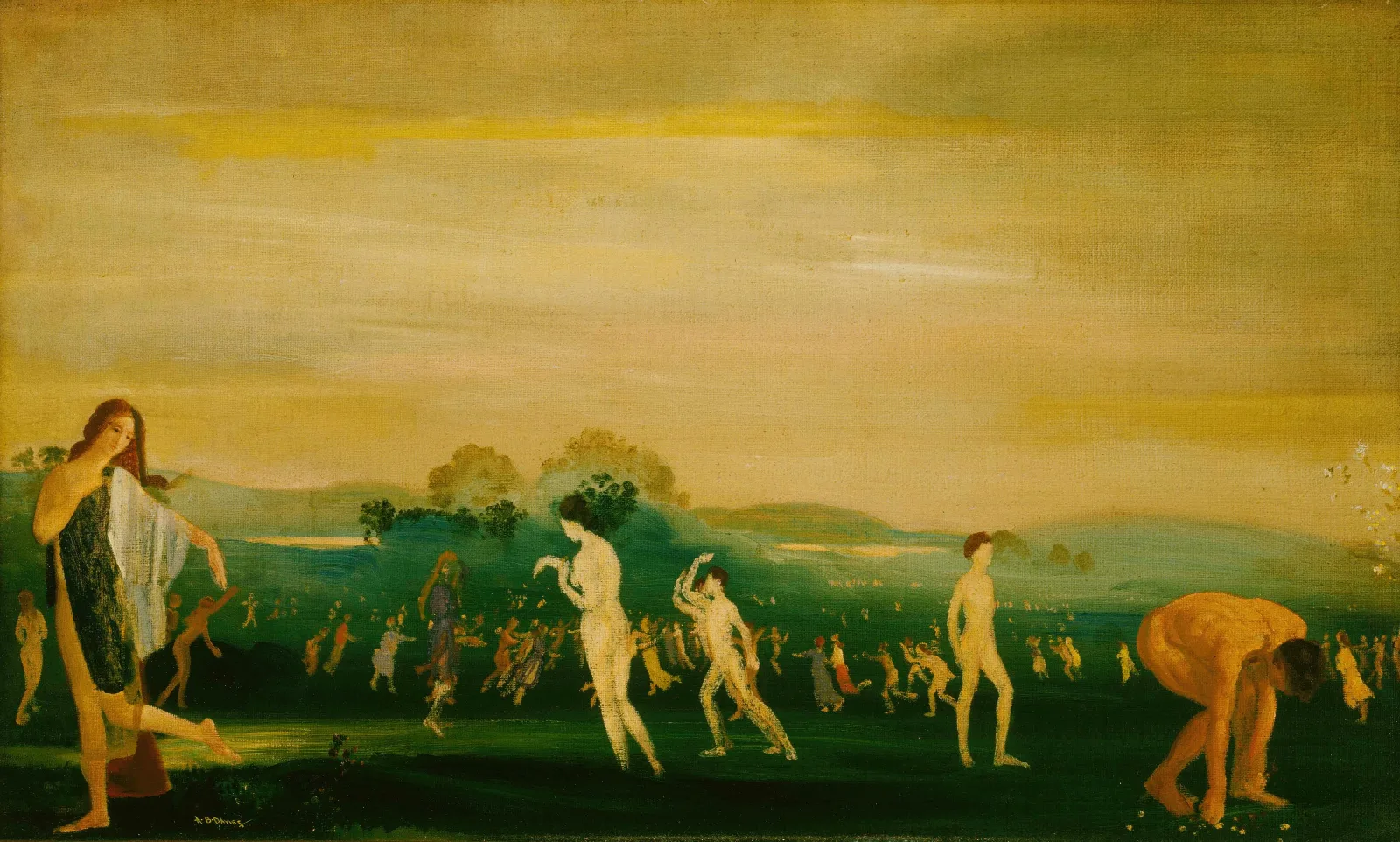 Elysian Fields Wall Art by Arthur Bowen Davies - Canvas Print