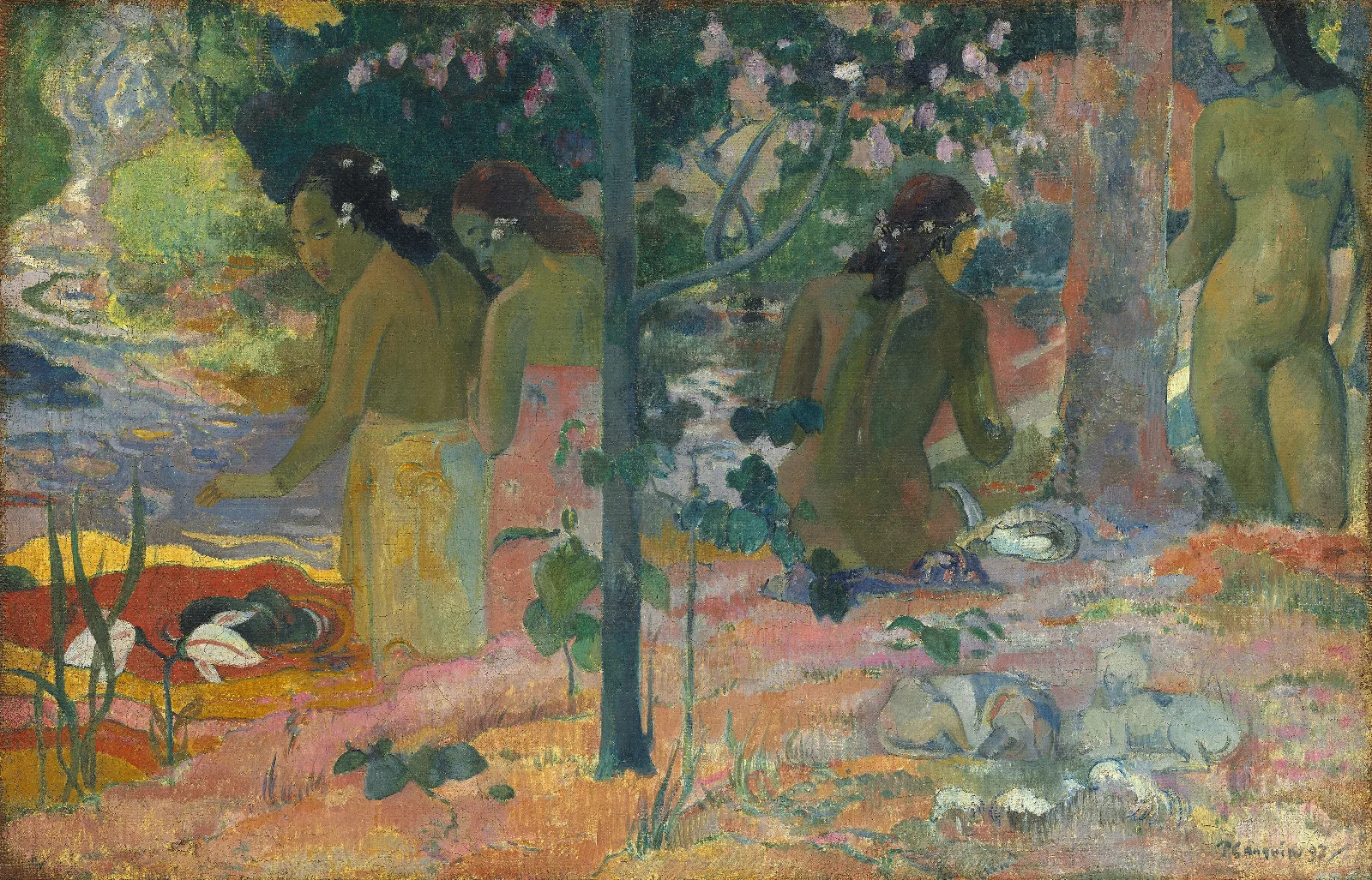 The Bathers 2 Wall Art by Paul Gauguin - Canvas Print