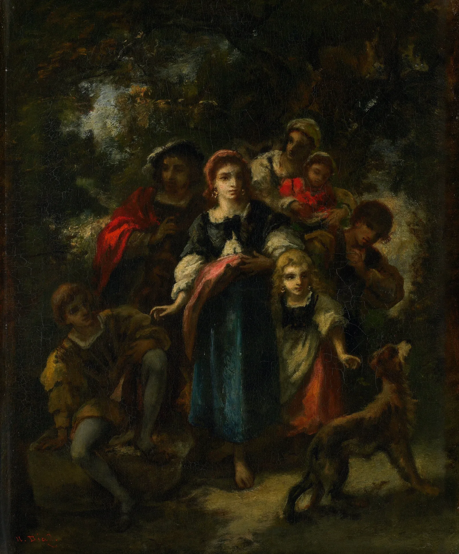 Descent Of The Bohemians Wall Art by Narcisse-Virgile Diaz de La Peña - Canvas Print