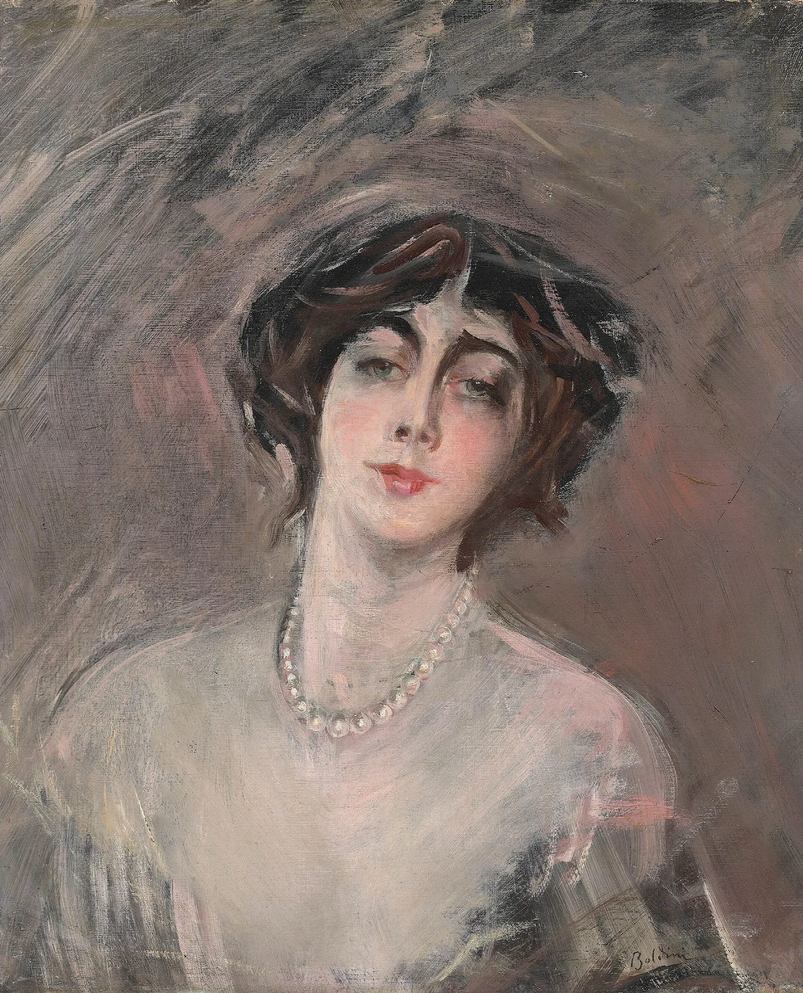Donna Franca Florio Wall Art by Giovanni Boldini - Canvas Print