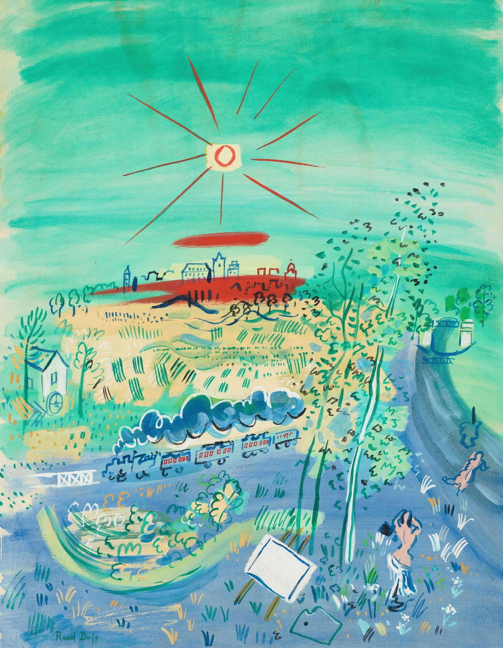 Le Train Bleu Wall Art by Raoul Dufy - Canvas Print