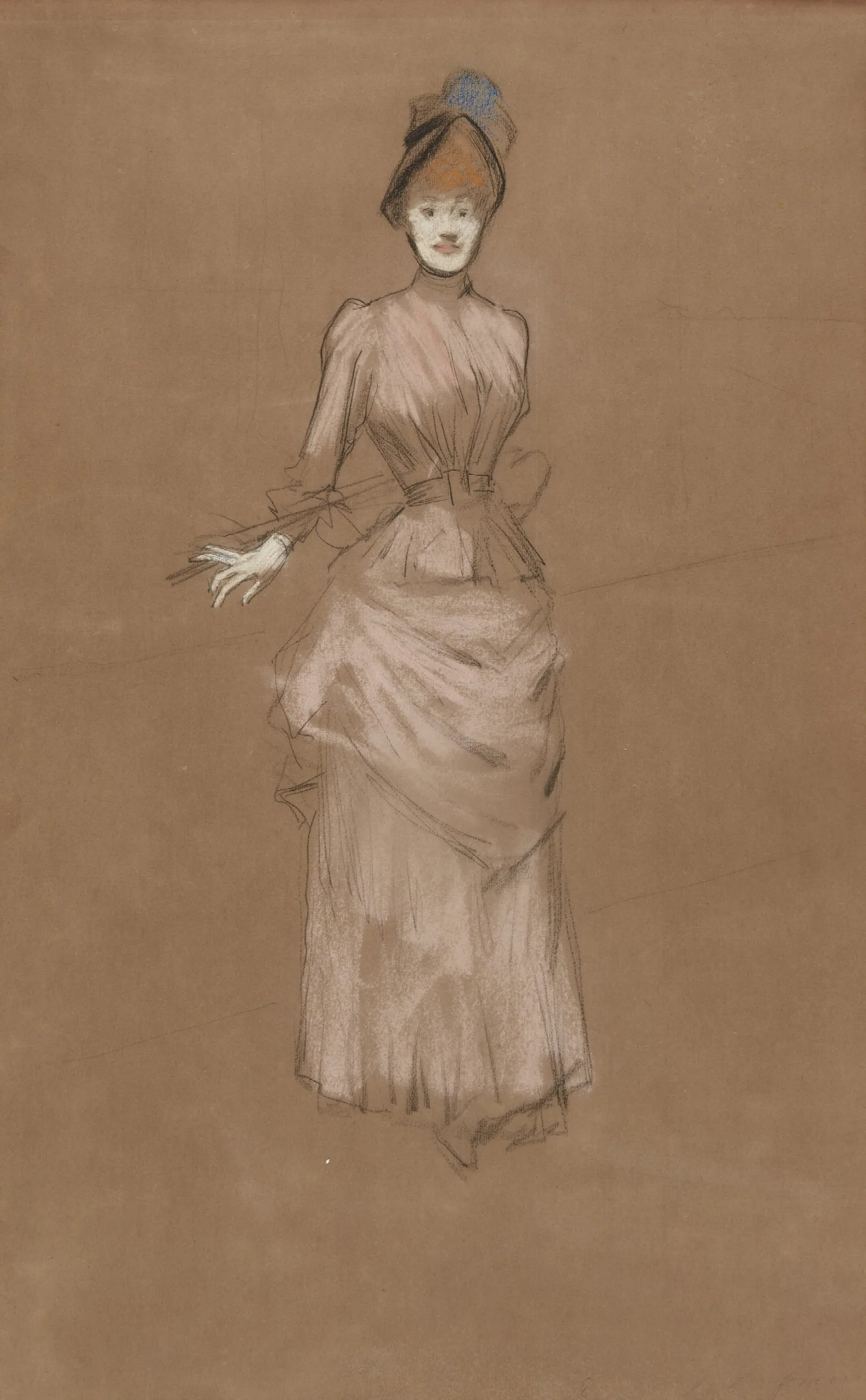 Woman In A Pink Dress Wall Art by Jean-Louis Forain - Canvas Print