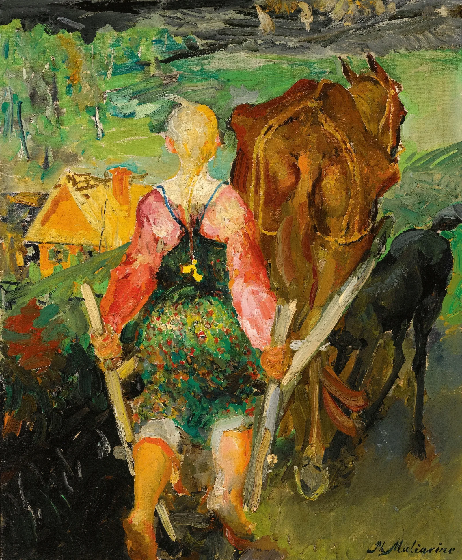 Ploughing 2 Wall Art by Filipp Malyavin - Canvas Print