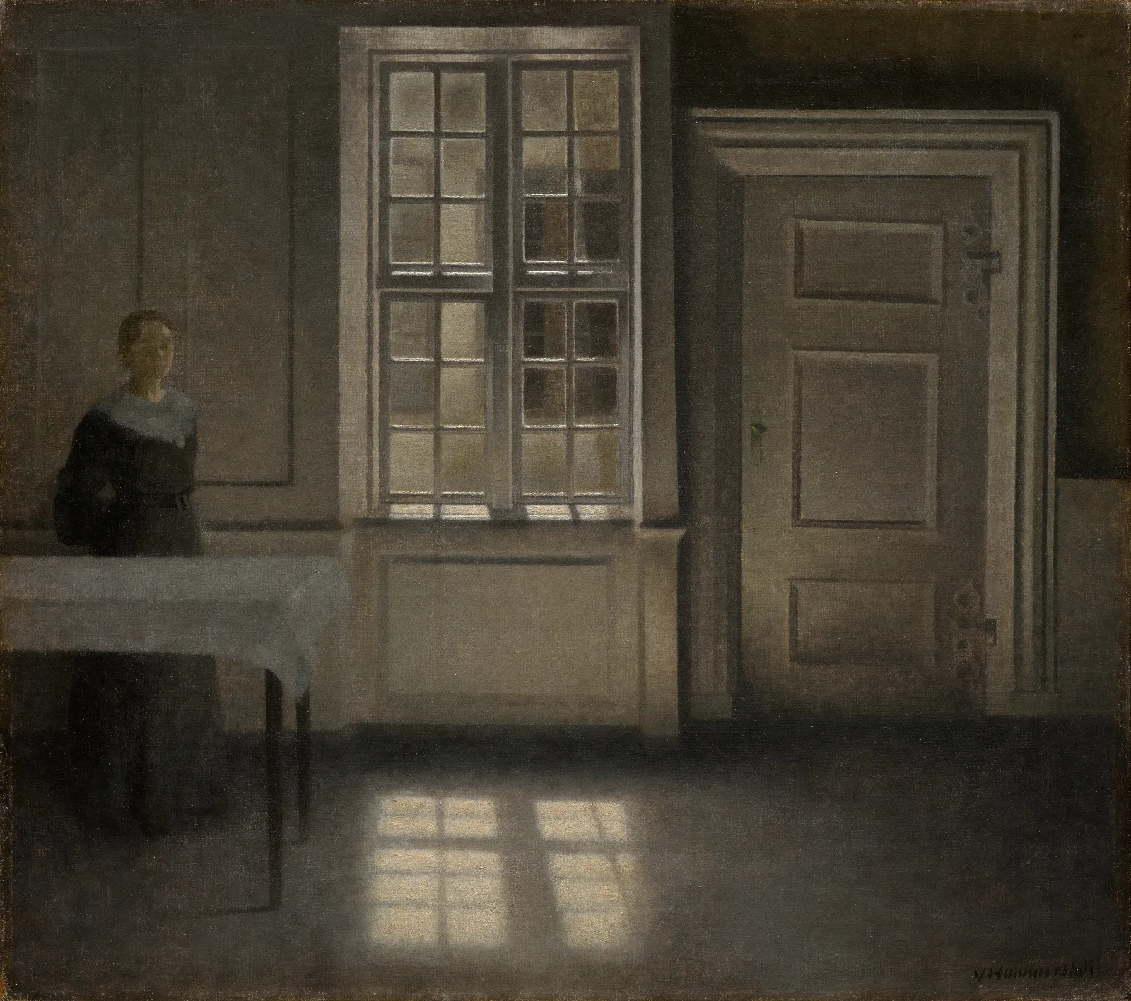 Strandgade Sunshine Wall Art by Vilhelm Hammershøi - Canvas Print