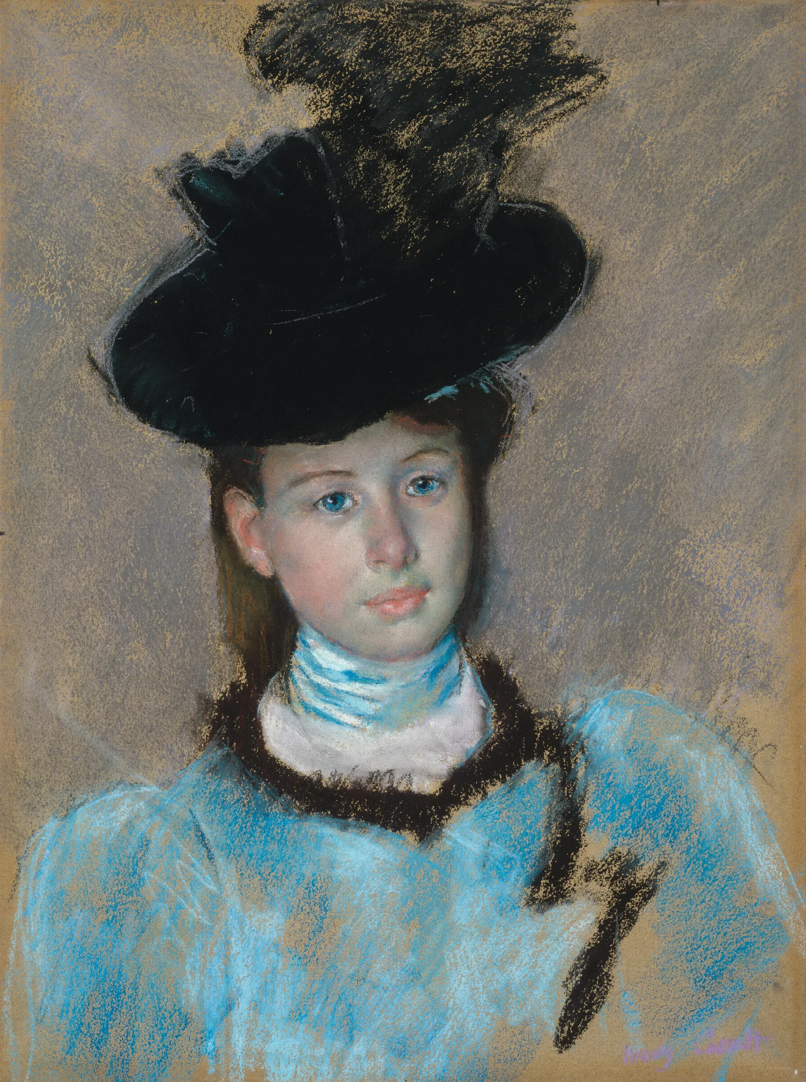 The Black Hat Wall Art by Mary Cassatt - Canvas Print