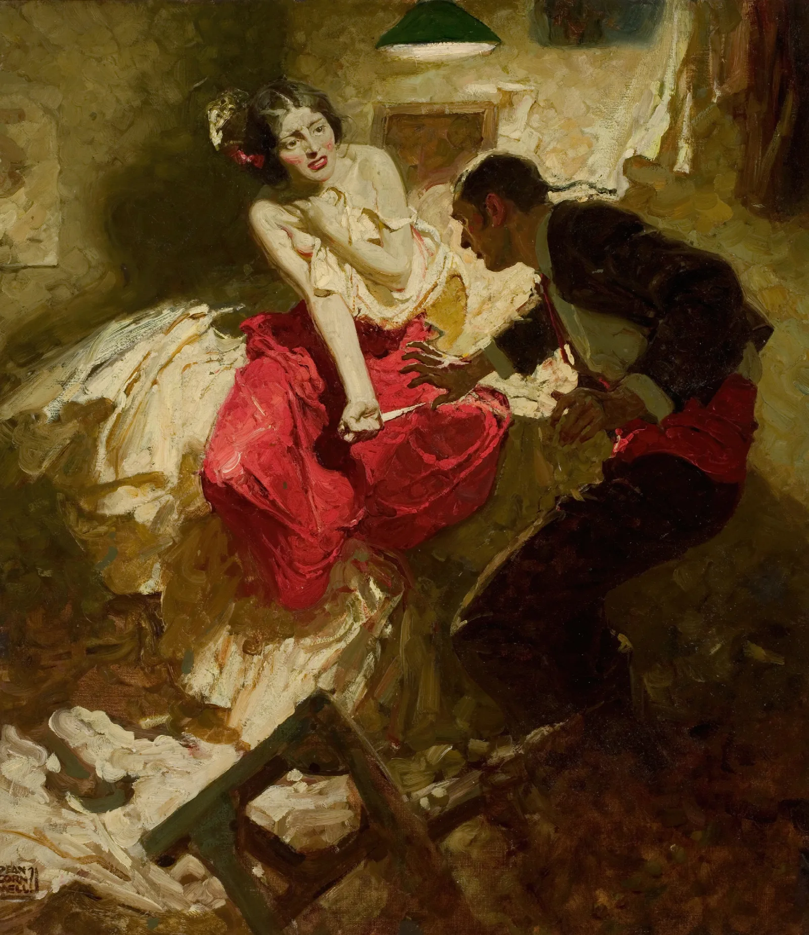 The Red Shawl Wall Art by Dean Cornwell - Canvas Print