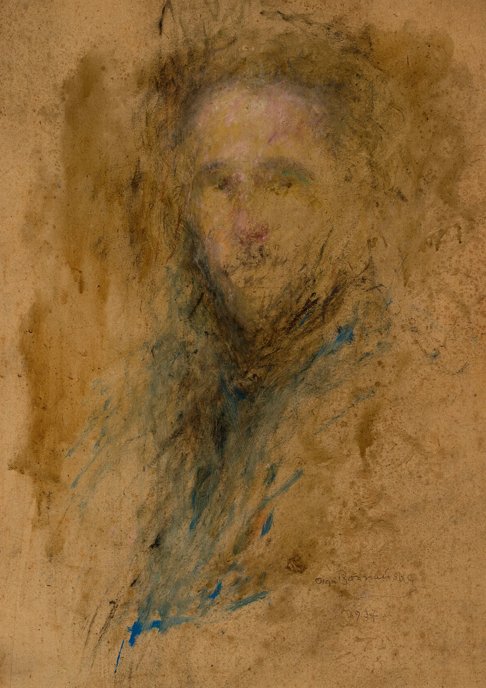 Sketch Of A Male Portrait Wall Art by Olga Boznanska - Canvas Print