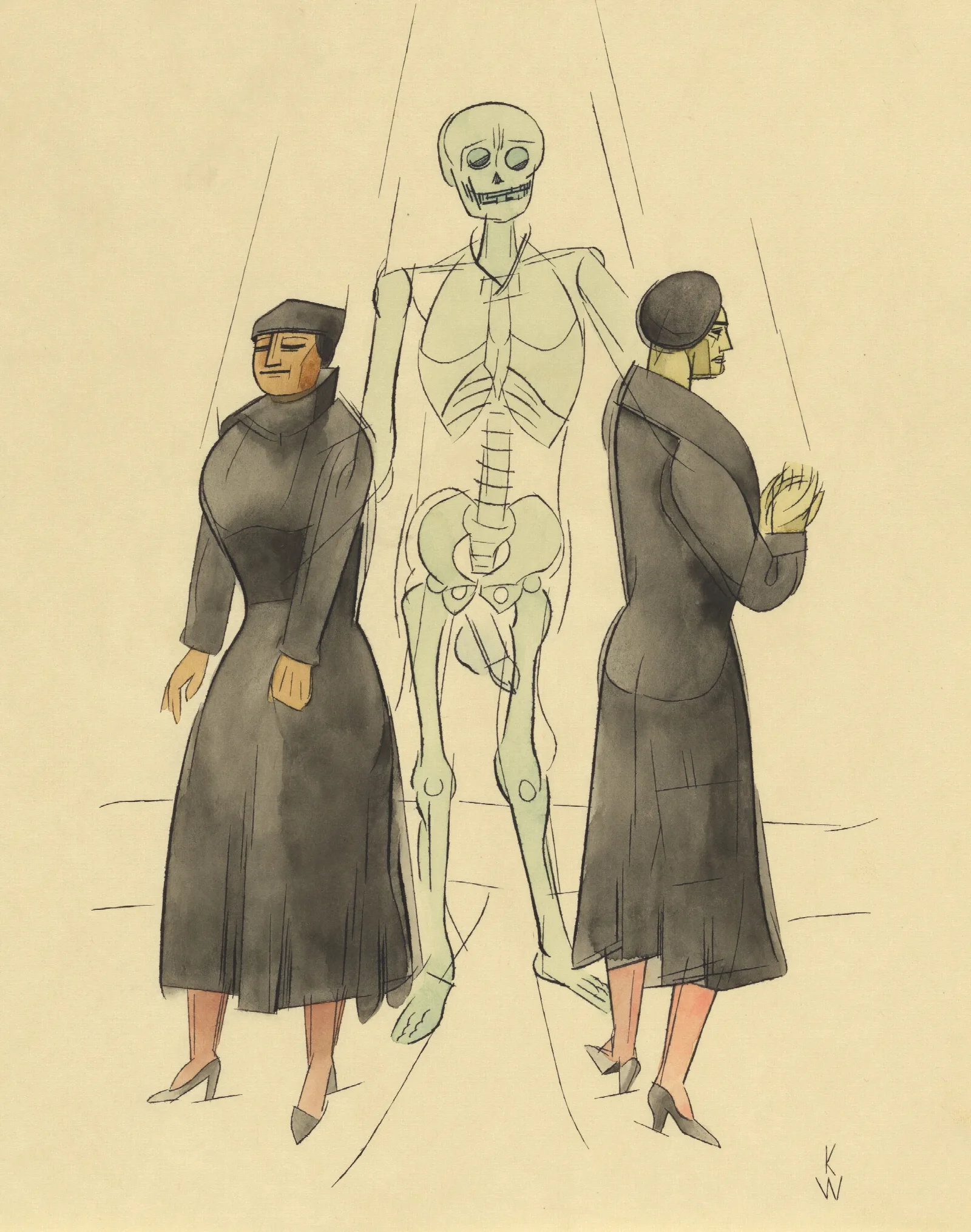 Die Frauen Und Der Tod Wall Art by Karl Wiener - Canvas Print