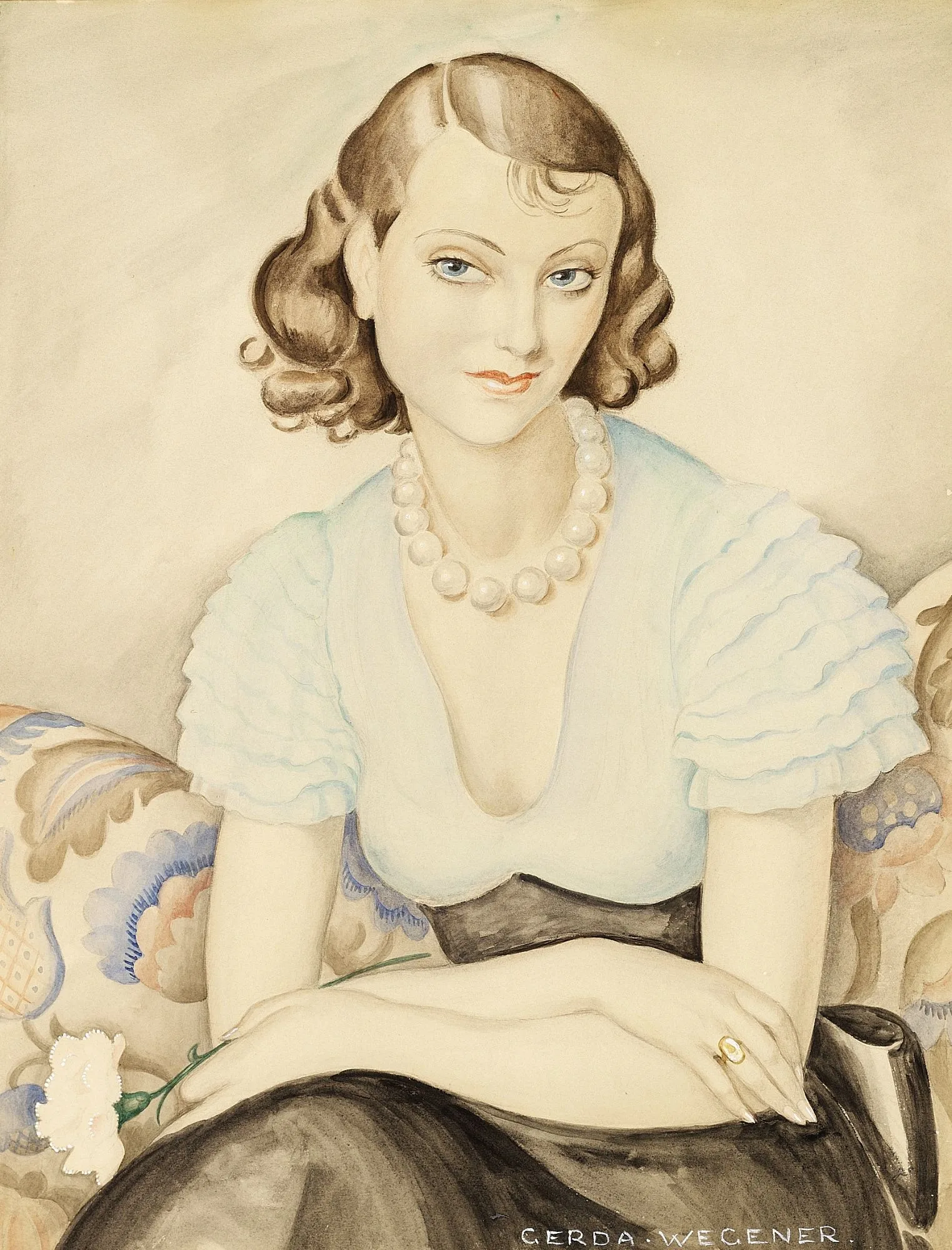 Portrait Of A Young Woman 80 Wall Art by Gerda Wegener - Canvas Print