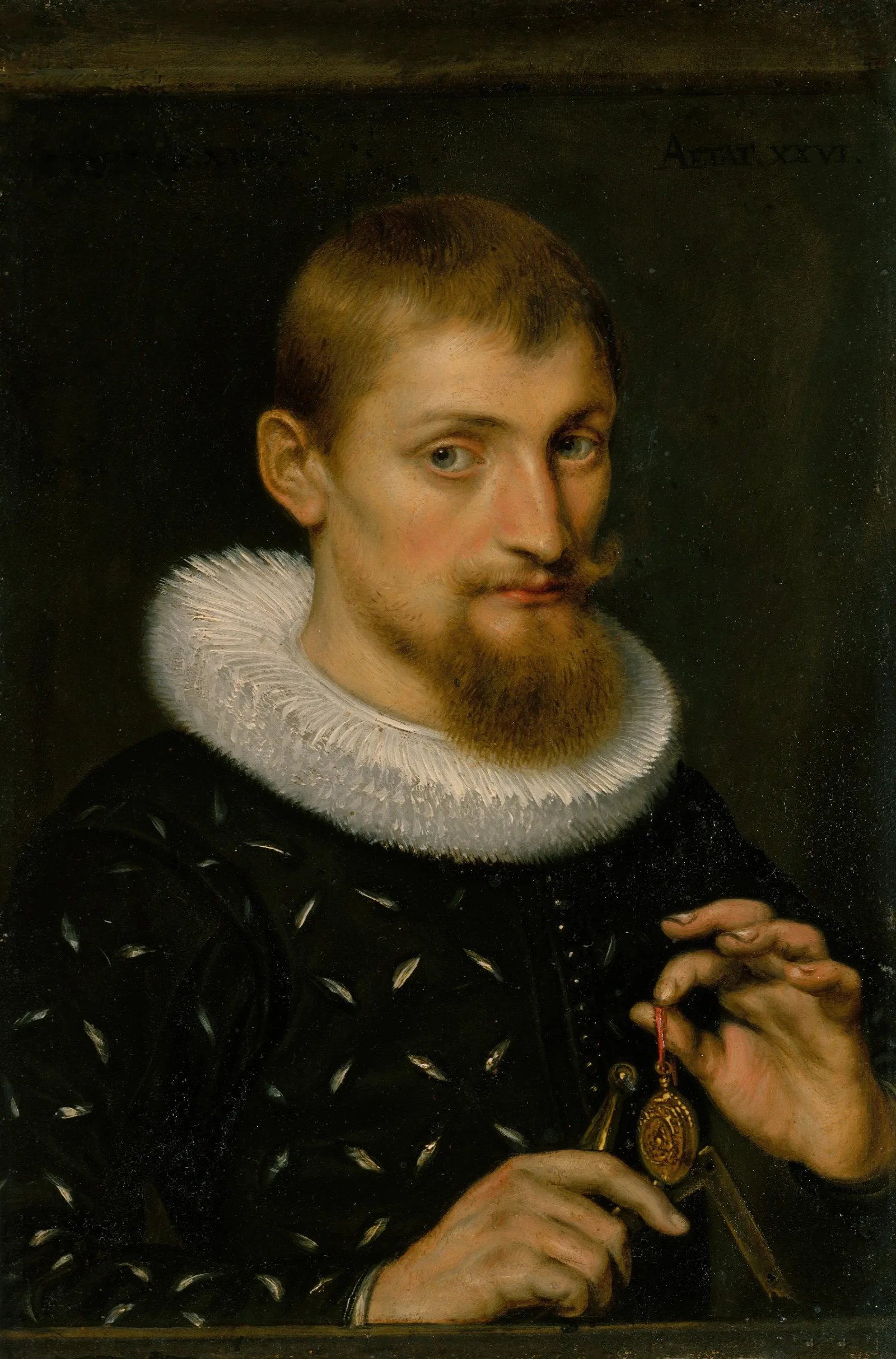 Portrait Of A Man Possibly An Architect Or Geographer Wall Art by Peter Paul Rubens - Canvas Print