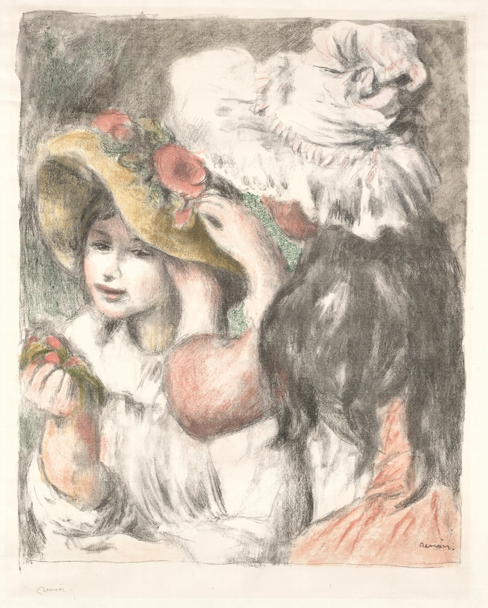 Pinning The Hat Wall Art by Pierre-Auguste Renoir - Canvas Print