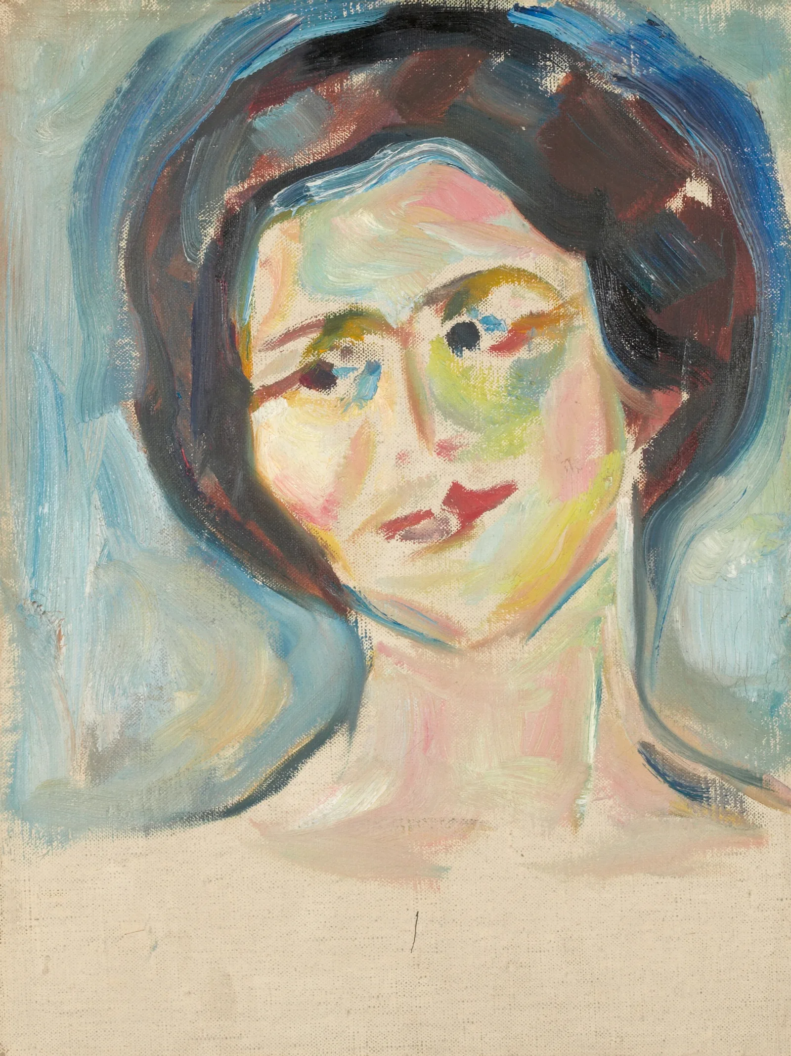 Portrait Of Model Wall Art by Edvard Munch - Canvas Print